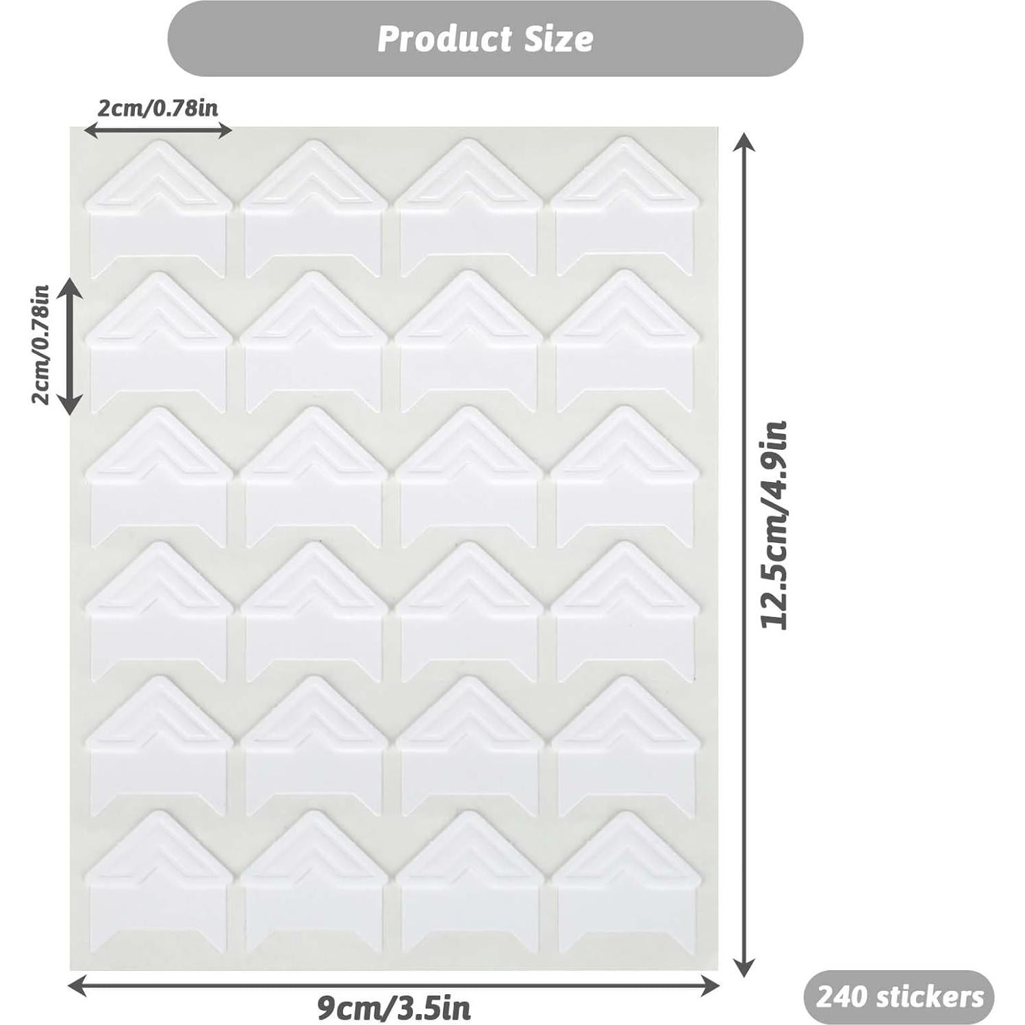 240 Esquinas de Fotos Autoadhesivas Abeillo 2x2cm Blancas