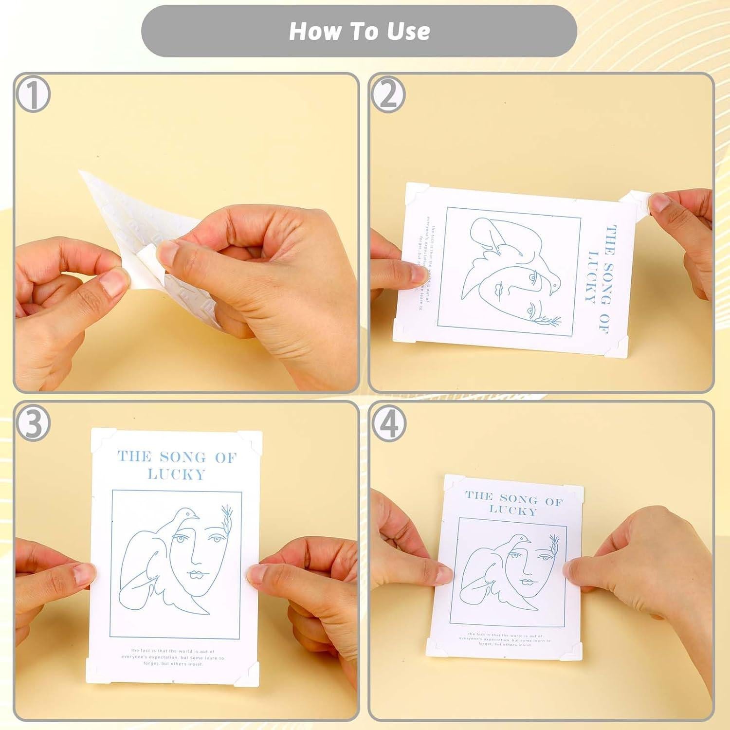 240 Esquinas de Fotos Autoadhesivas Abeillo 2x2cm Blancas