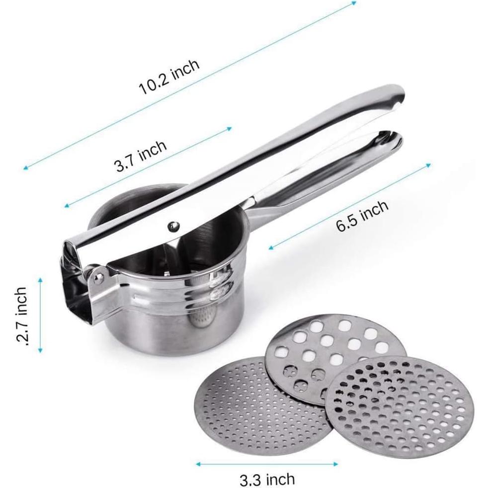 Prensador de Papas ZKKEIIE de Acero Inoxidable 425g con Discos