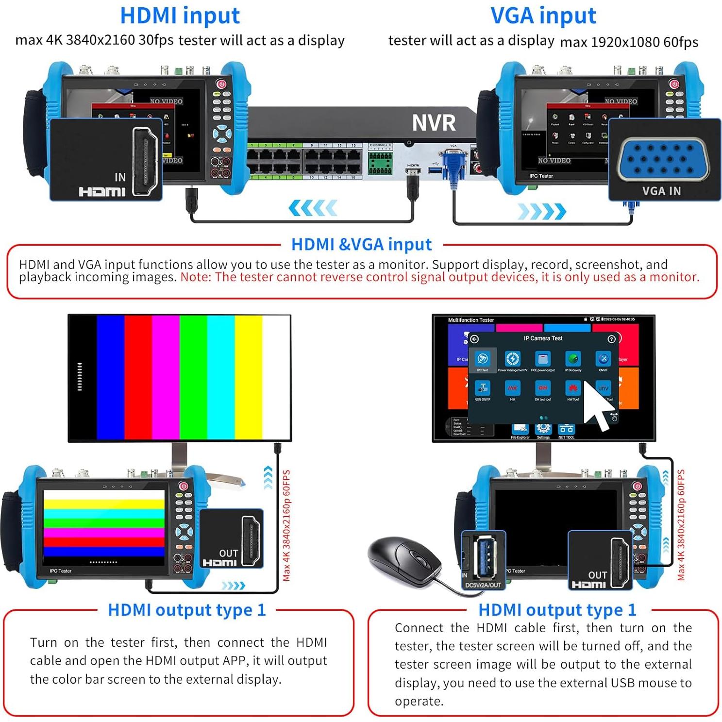 Probador de Cámara CCTV Rsrteng IPC-9800MOVTADHS 8K 32MP