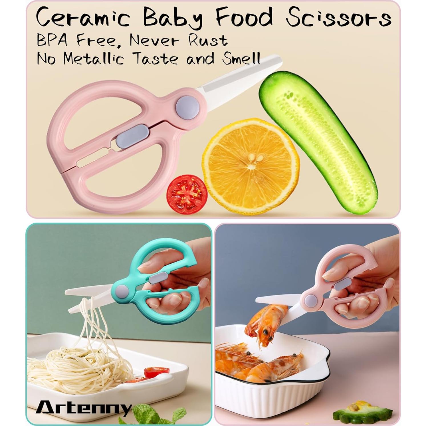 Tijeras de Comida para Bebés Artenny Cerámica con Estuche