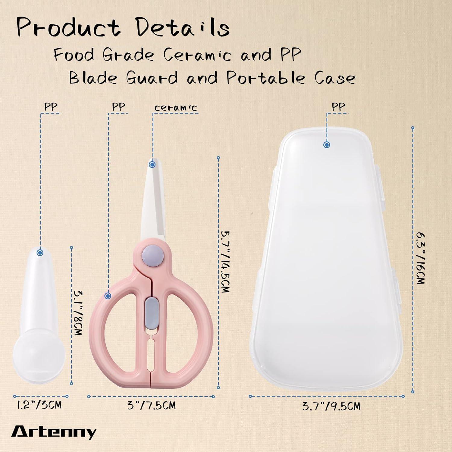 Tijeras de Comida para Bebés Artenny Cerámica con Estuche