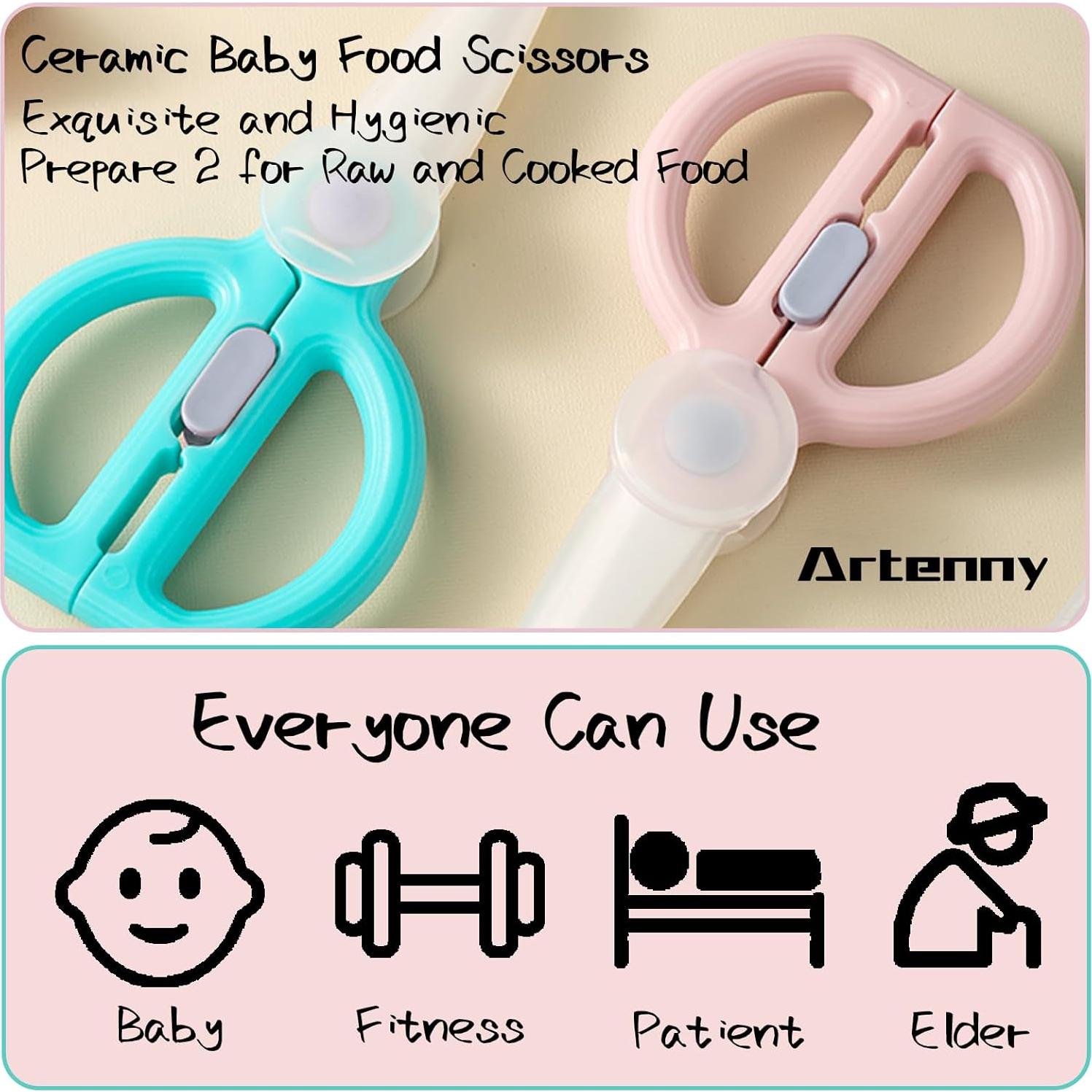 Tijeras de Comida para Bebés Artenny Cerámica con Estuche