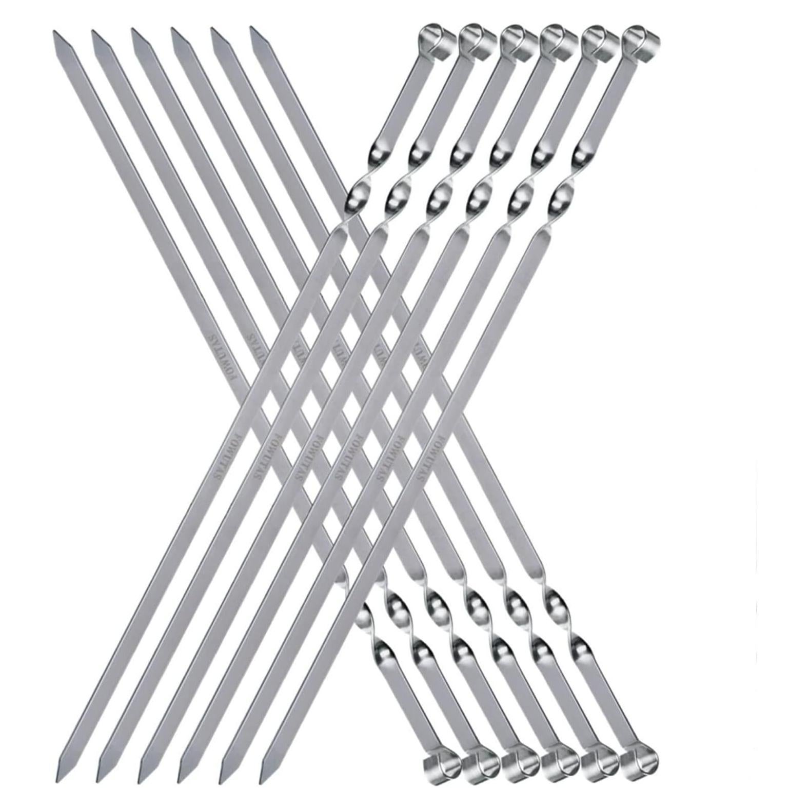 Pinchos de Acero Inoxidable FOWUTAS 55.88 cm para Barbacoa 12PCS