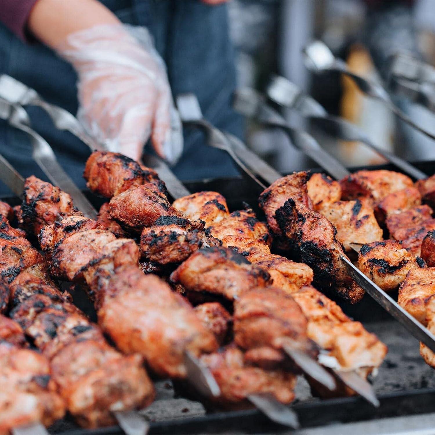 Pinchos de Acero Inoxidable FOWUTAS 55.88 cm para Barbacoa 12PCS