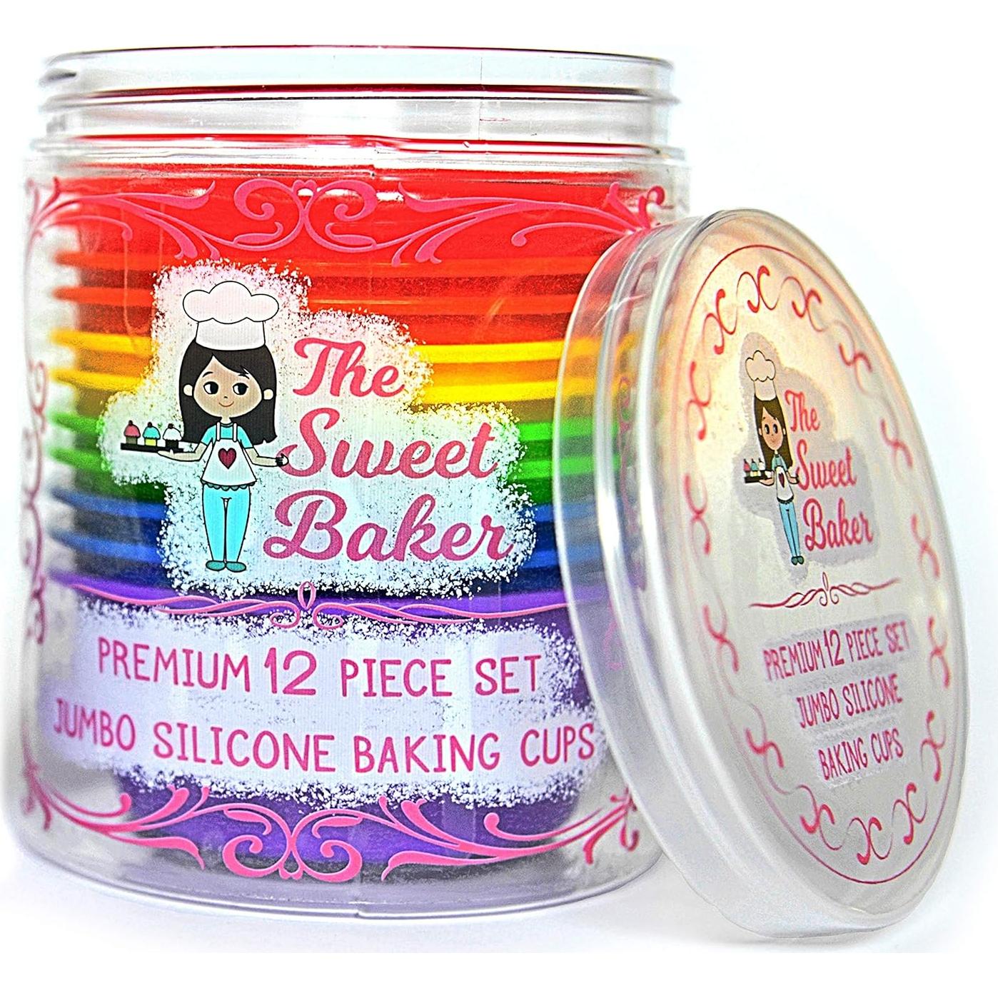 Set de 12 Tazas de Silicona Jumbo El Dulce Horneador - Reutilizables