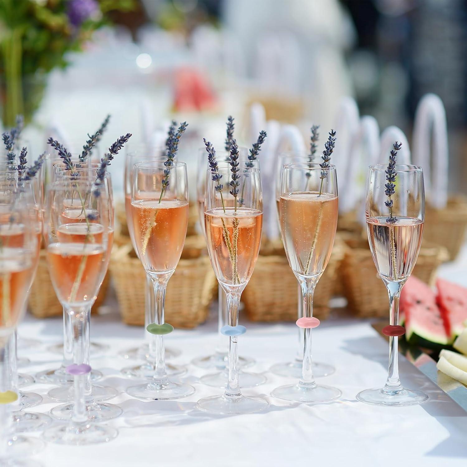 Marcadores de Vino de Silicona Boao - 24 Colores para Copas