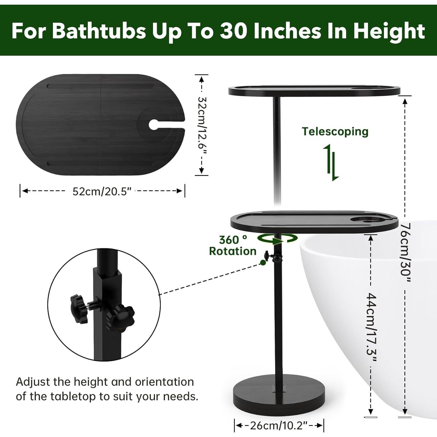 Mesa de bandeja de TV giratoria NiHome de bambú 52x32 cm