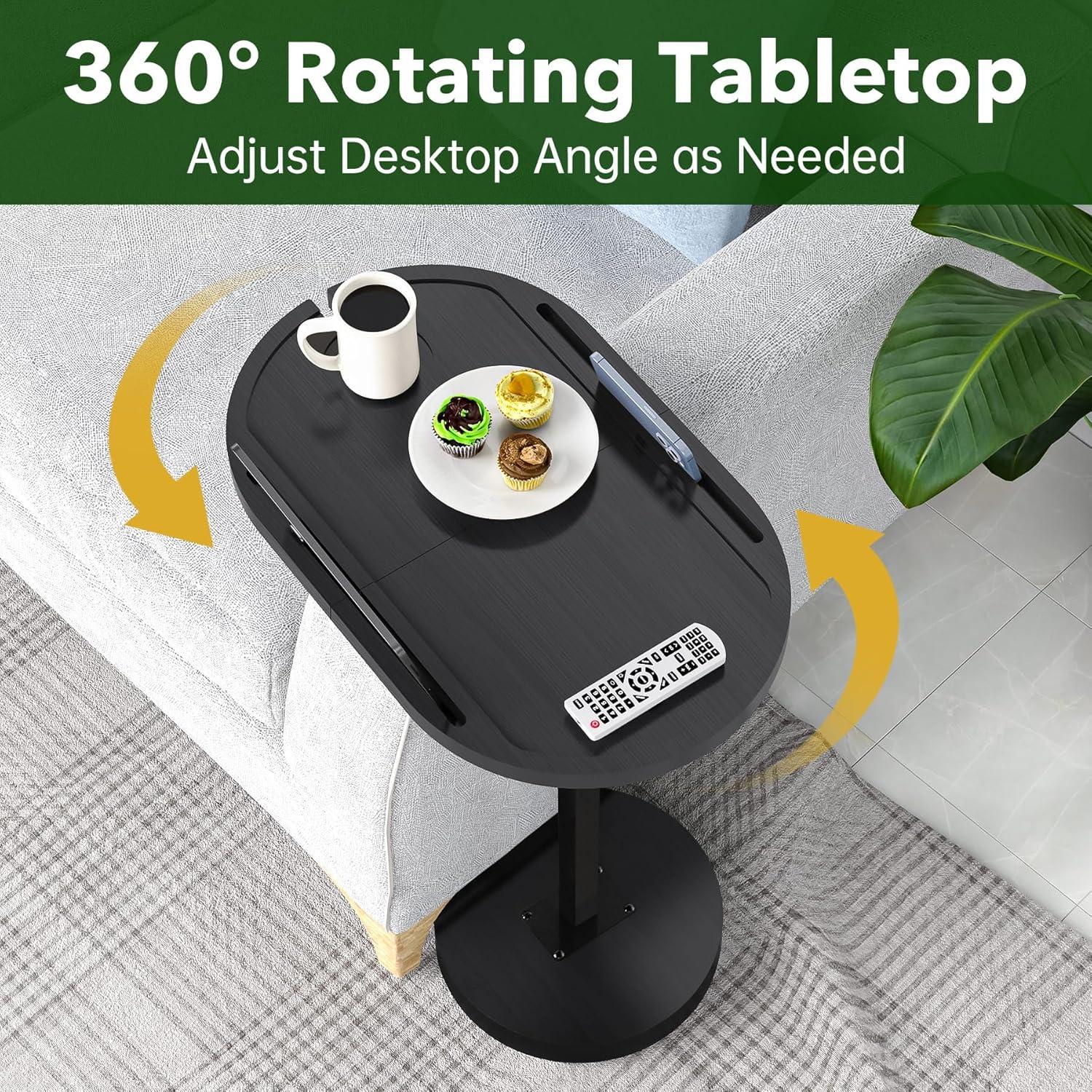 Mesa de bandeja de TV giratoria NiHome de bambú 52x32 cm