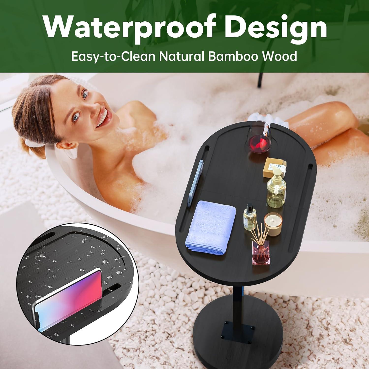 Mesa de bandeja de TV giratoria NiHome de bambú 52x32 cm