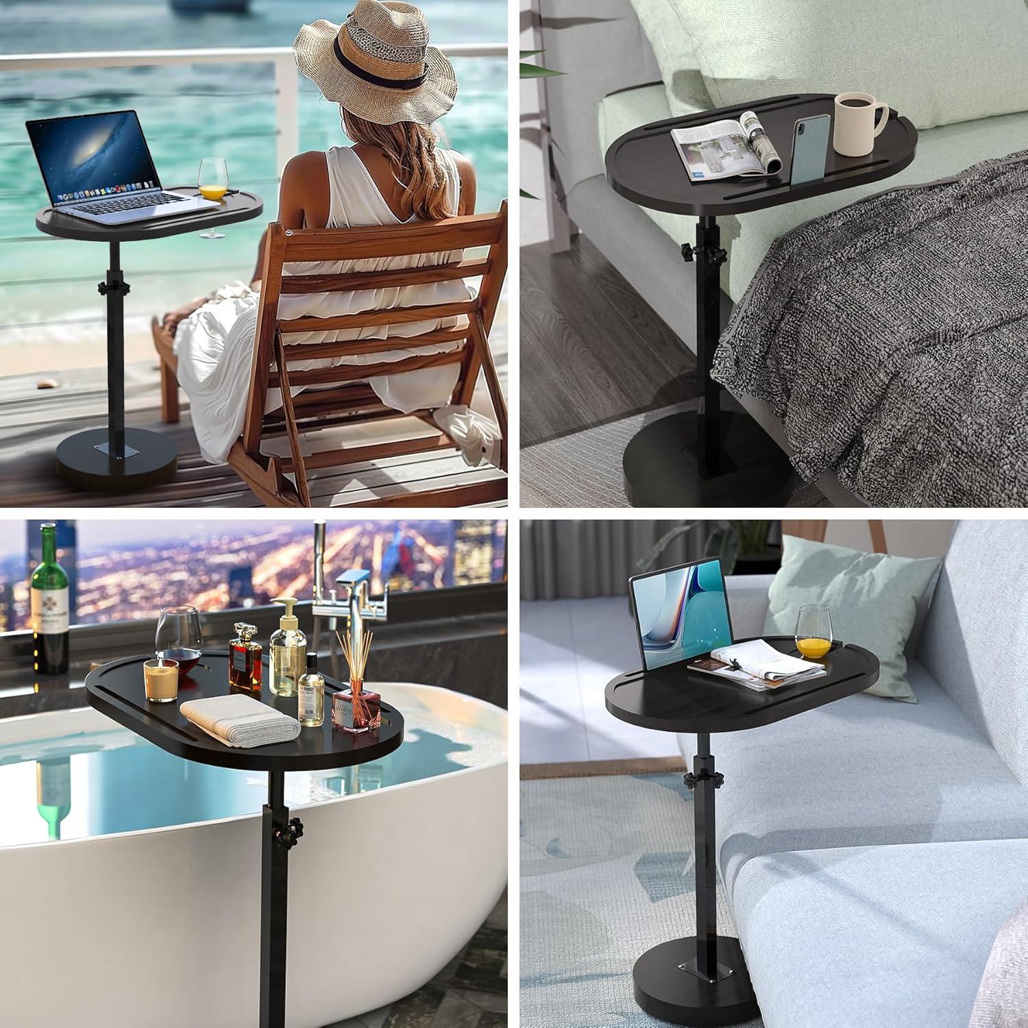 Mesa de bandeja de TV giratoria NiHome de bambú 52x32 cm