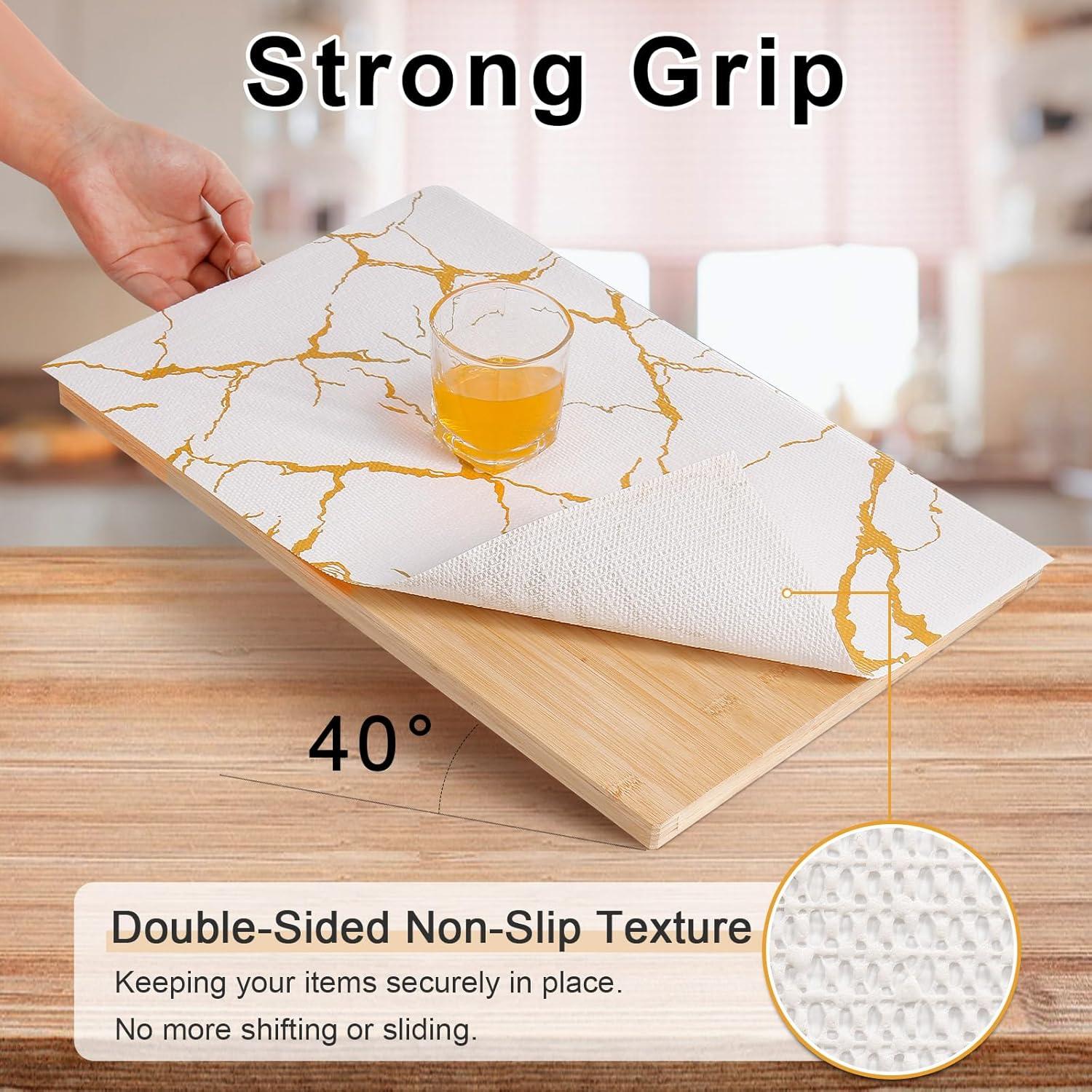 Forro de Estante Bounmer 30.48x304.8cm Mármol Dorado Antideslizante