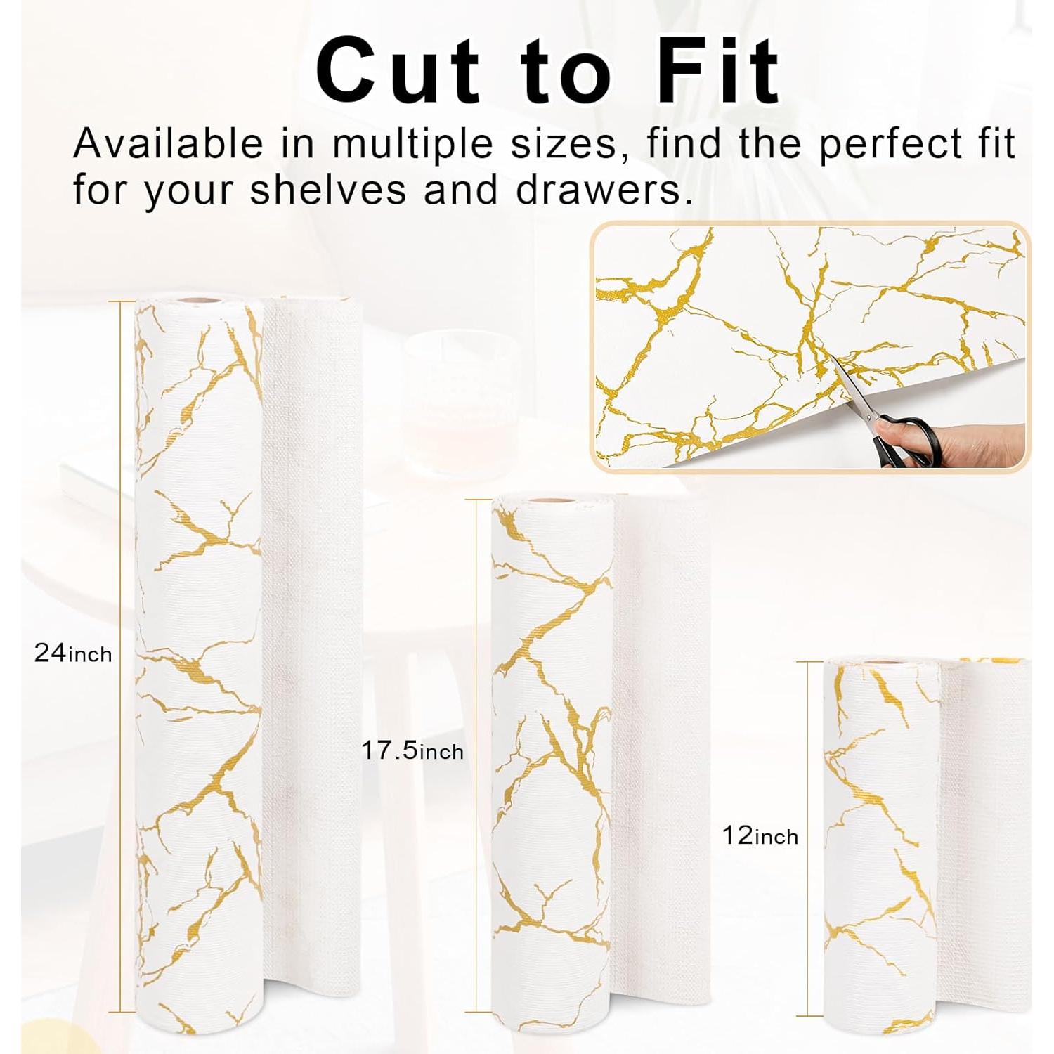 Forro de Estante Bounmer 30.48x304.8cm Mármol Dorado Antideslizante