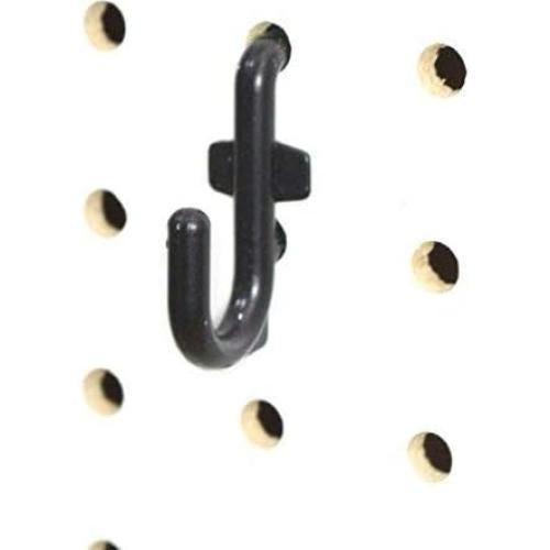 Ganchos de Pegboard J de Plástico Negro JSP - 25 Unidades