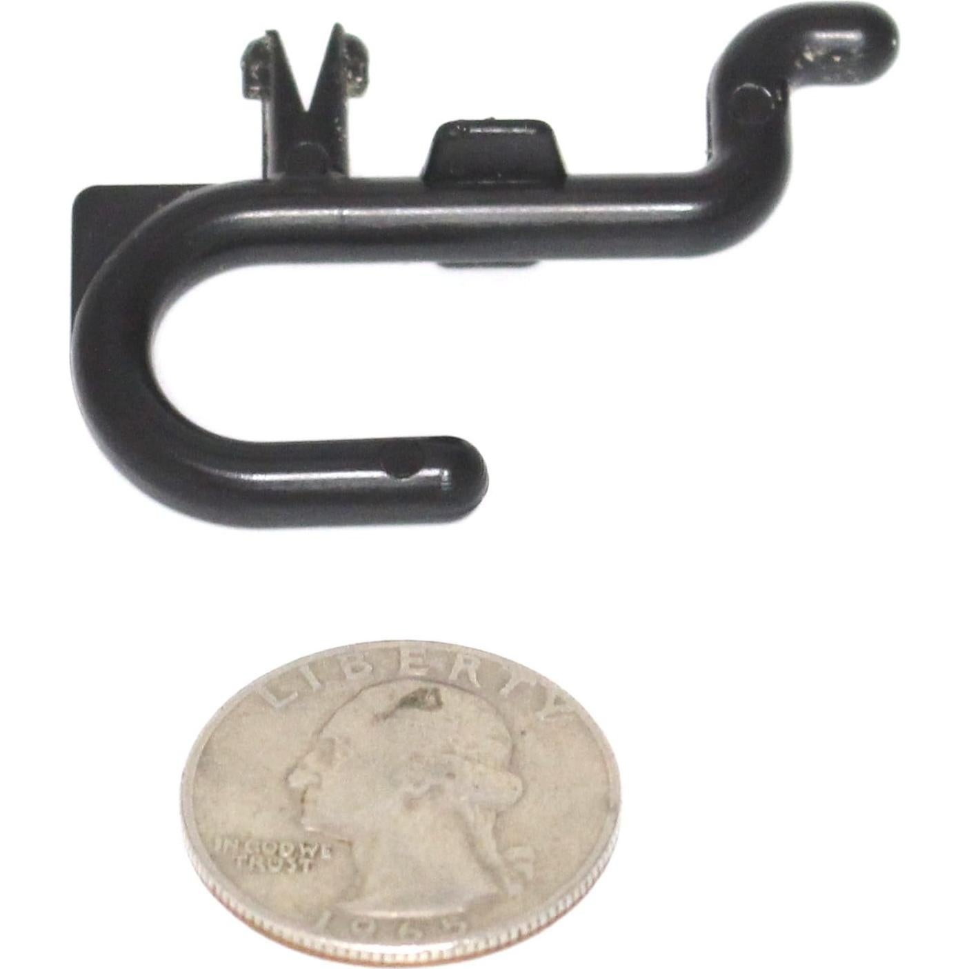 Ganchos de Pegboard J de Plástico Negro JSP - 25 Unidades