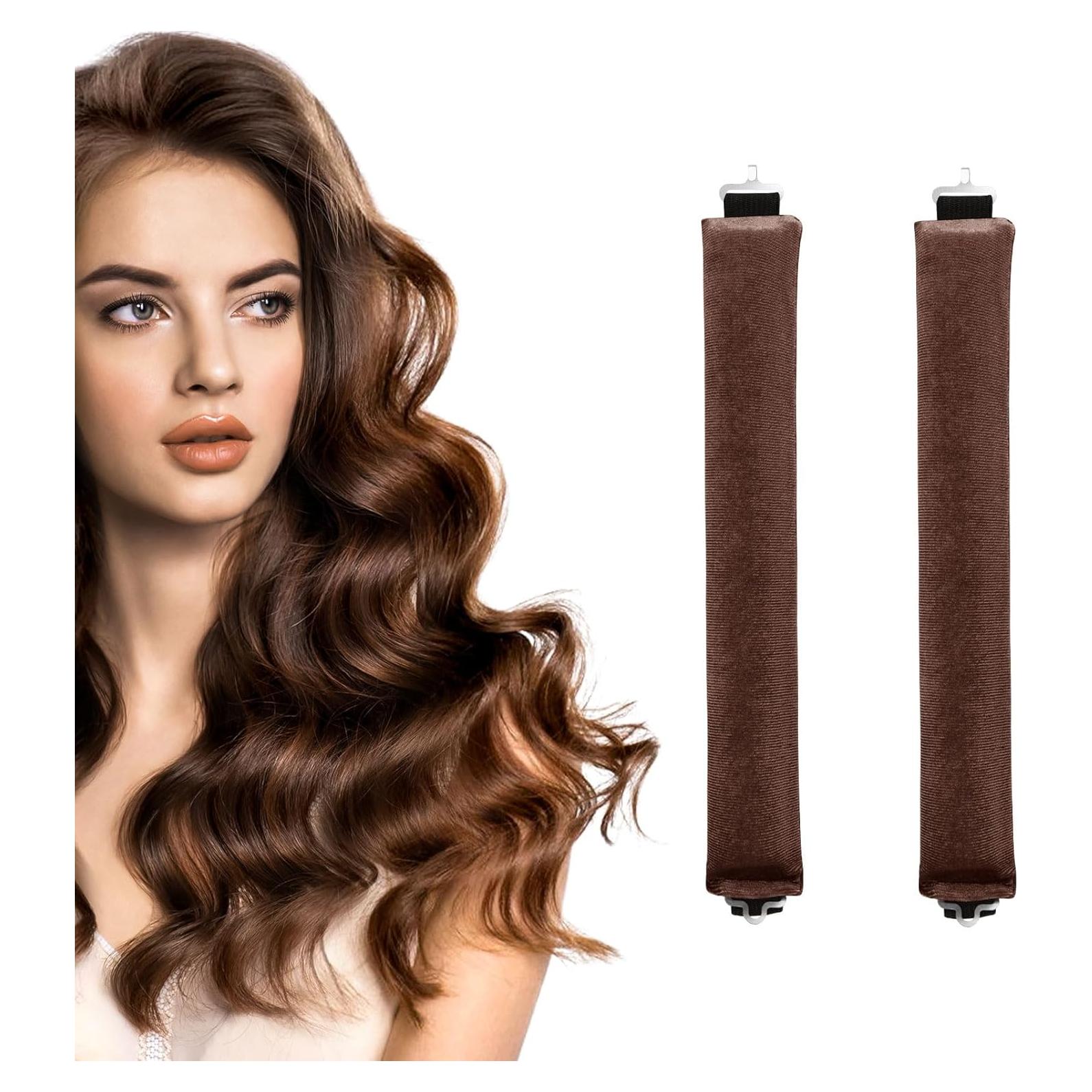 Rizador de Cabello Sin Calor NUNFLUE Jumbo 2 Paquetes Marrón