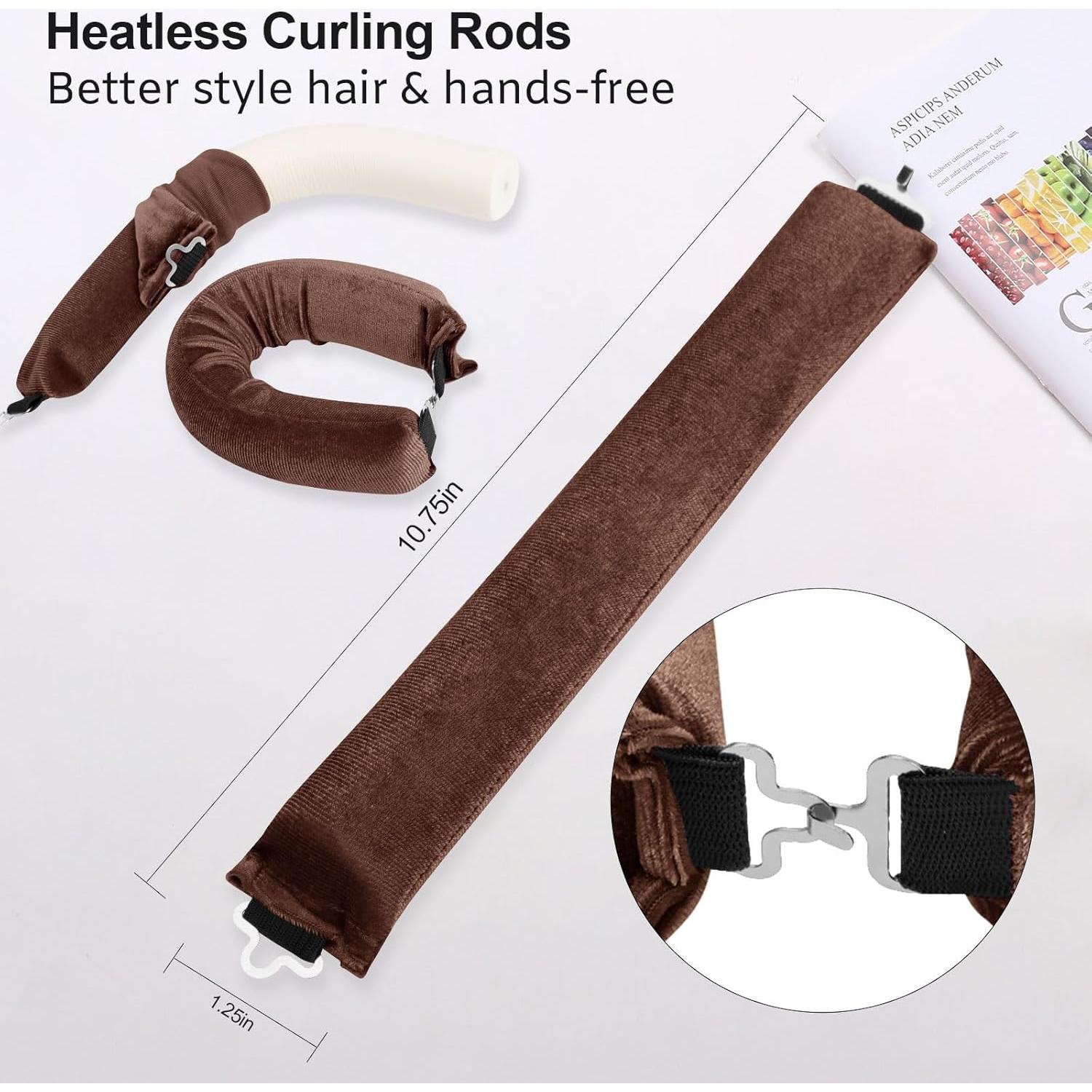 Rizador de Cabello Sin Calor NUNFLUE Jumbo 2 Paquetes Marrón