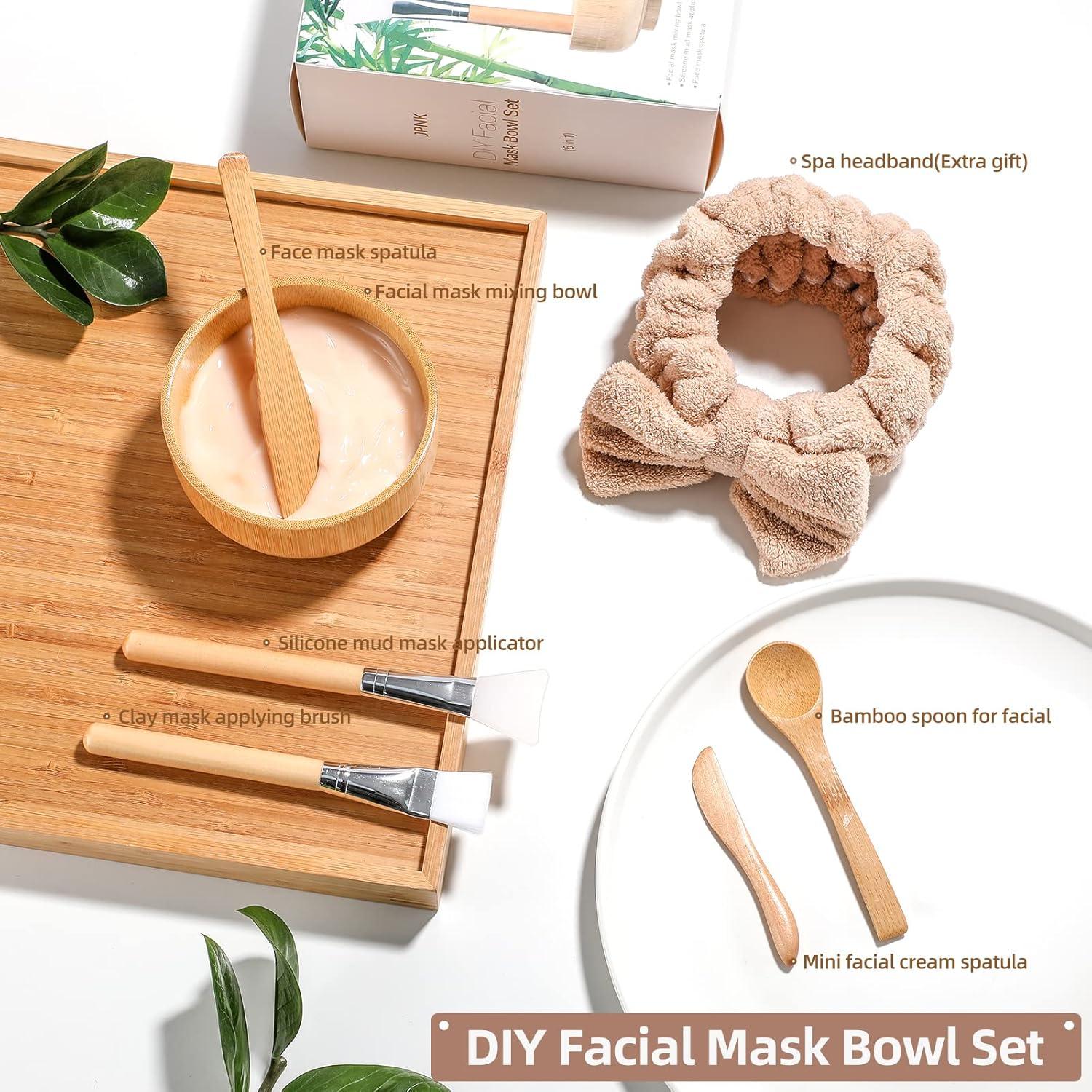 Juego de Cuencos para Mascarilla Facial JPNK 6 Piezas Marrón