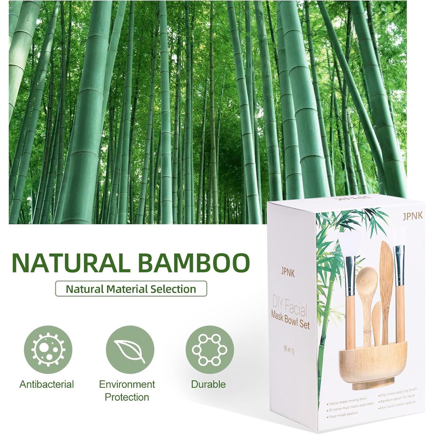 Juego de Cuencos para Mascarilla Facial JPNK 6 Piezas Marrón