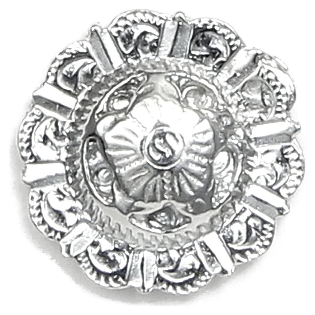 Pin de Bufanda Magnético con Concho Redondo Pewter - Hecho a Mano