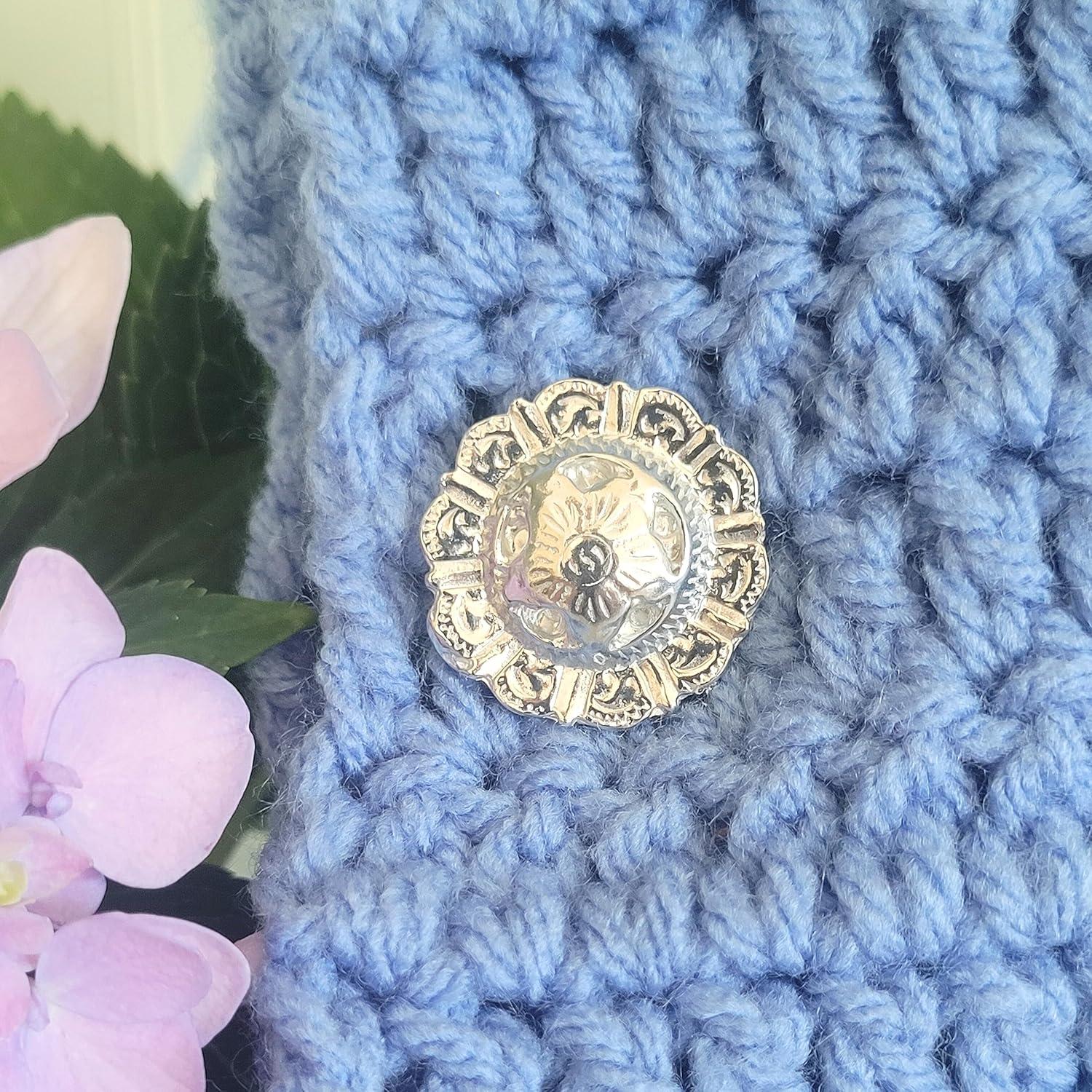 Pin de Bufanda Magnético con Concho Redondo Pewter - Hecho a Mano