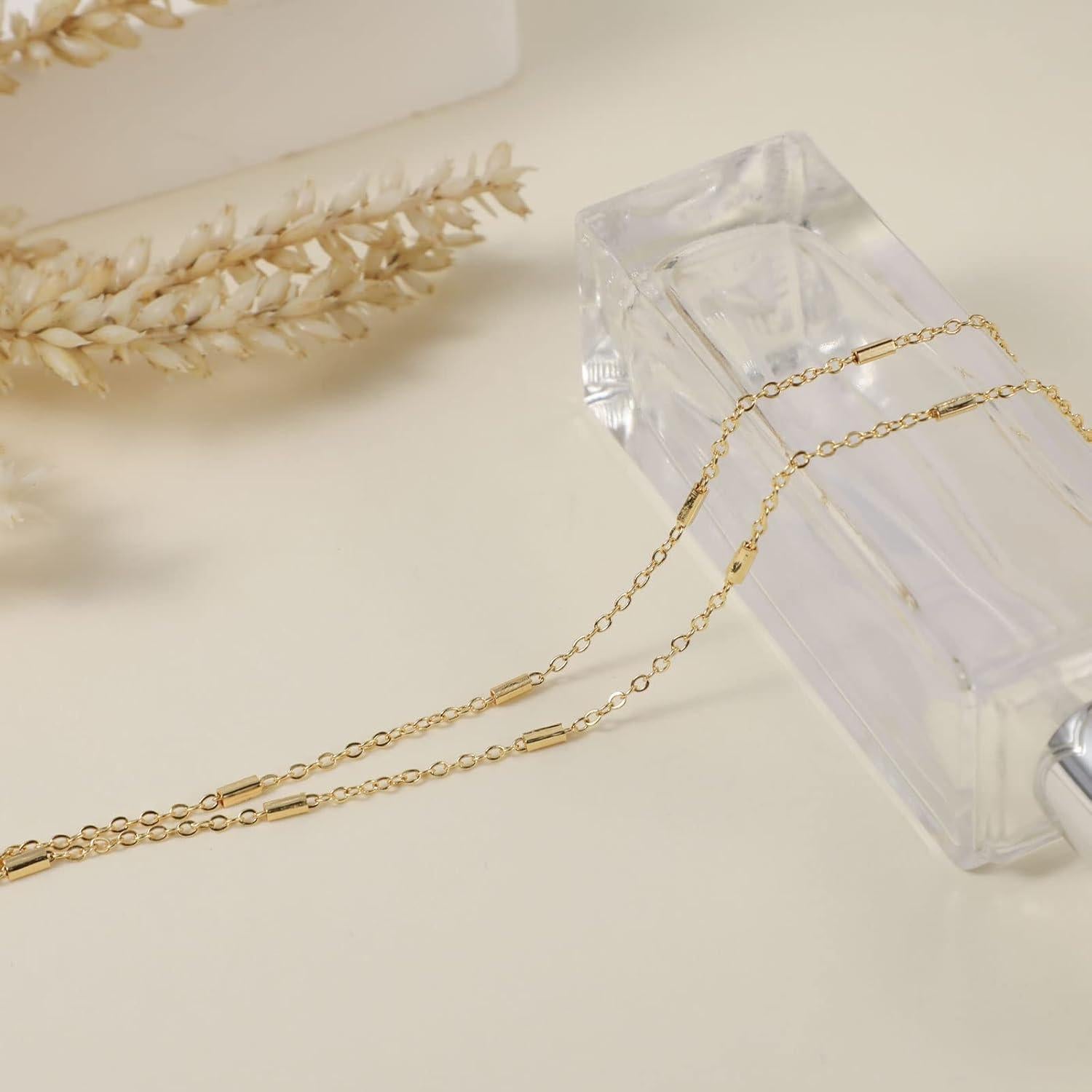 Pulsera de Tobillo ASCOMY Chapada en Oro 14K para Mujeres