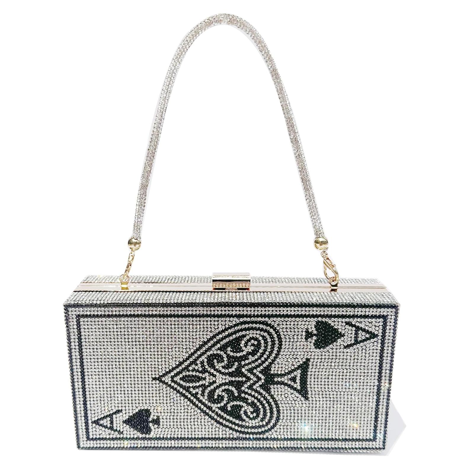 Bolso Clutch de Noche Pearl&She con Diamantes - 20.3x10.4cm