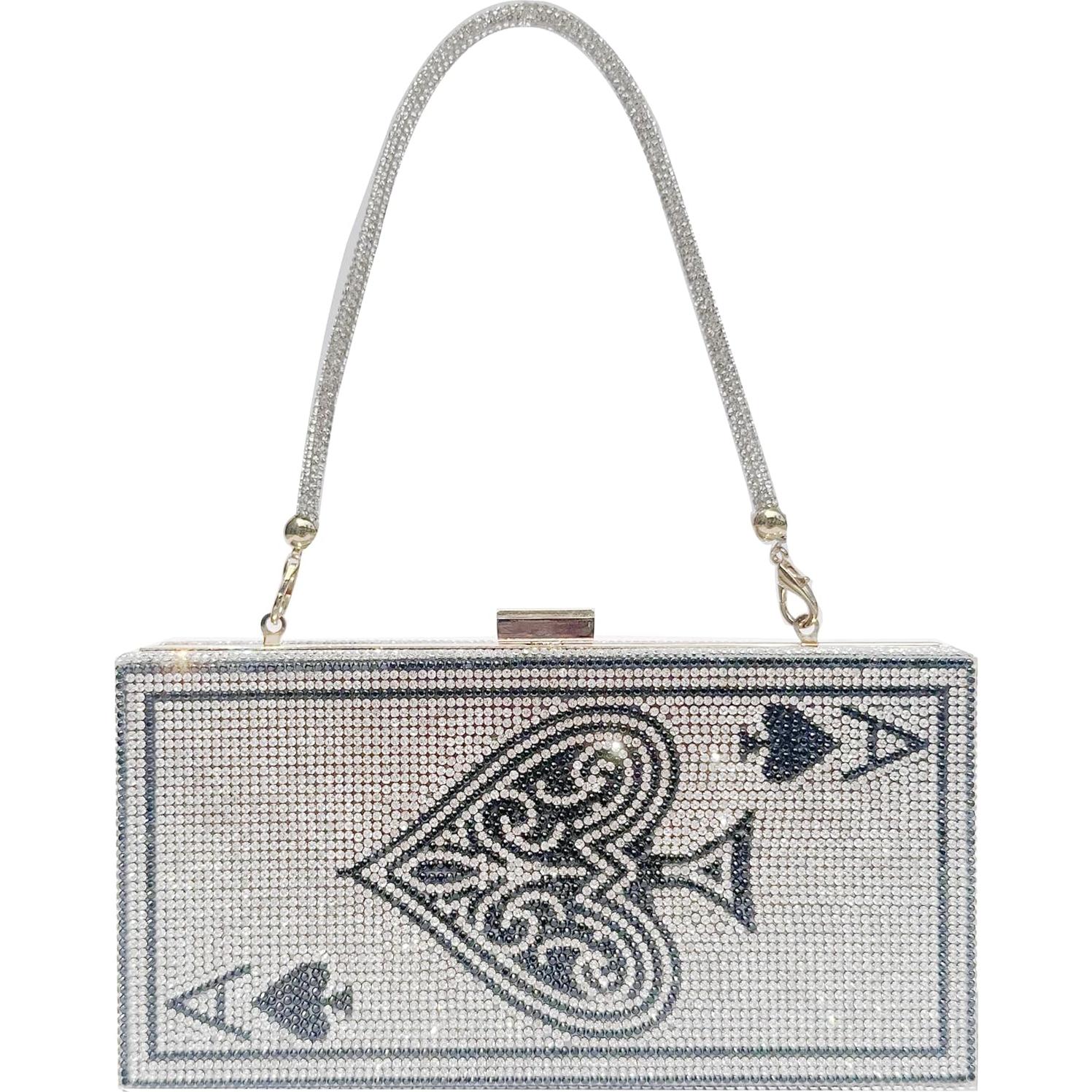 Bolso Clutch de Noche Pearl&She con Diamantes - 20.3x10.4cm