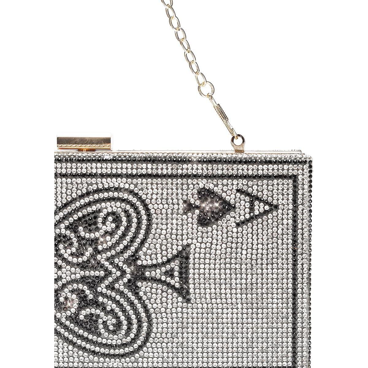 Bolso Clutch de Noche Pearl&She con Diamantes - 20.3x10.4cm