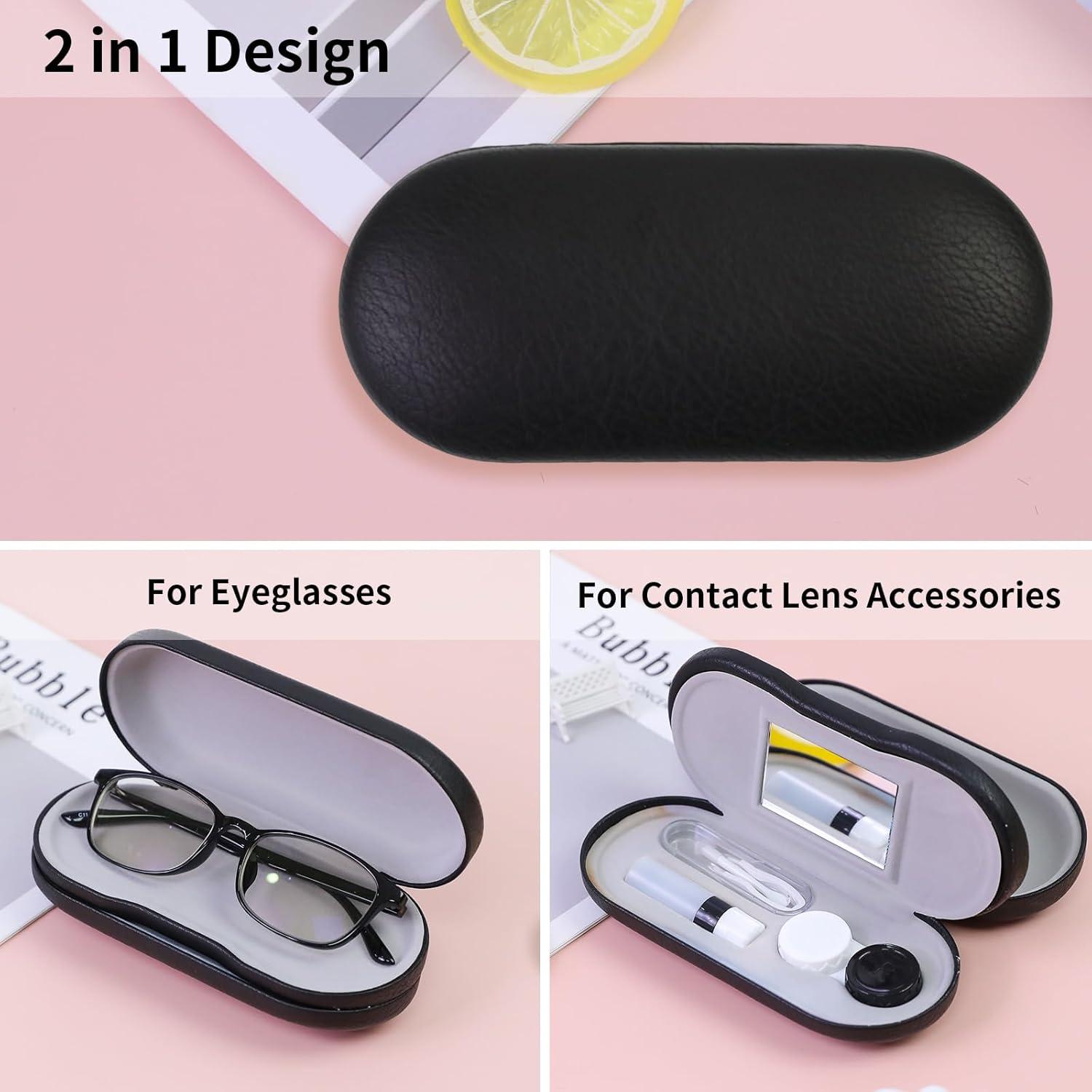Estuche 2 en 1 para Lentes de Contacto y Gafas SCYJH Negro
