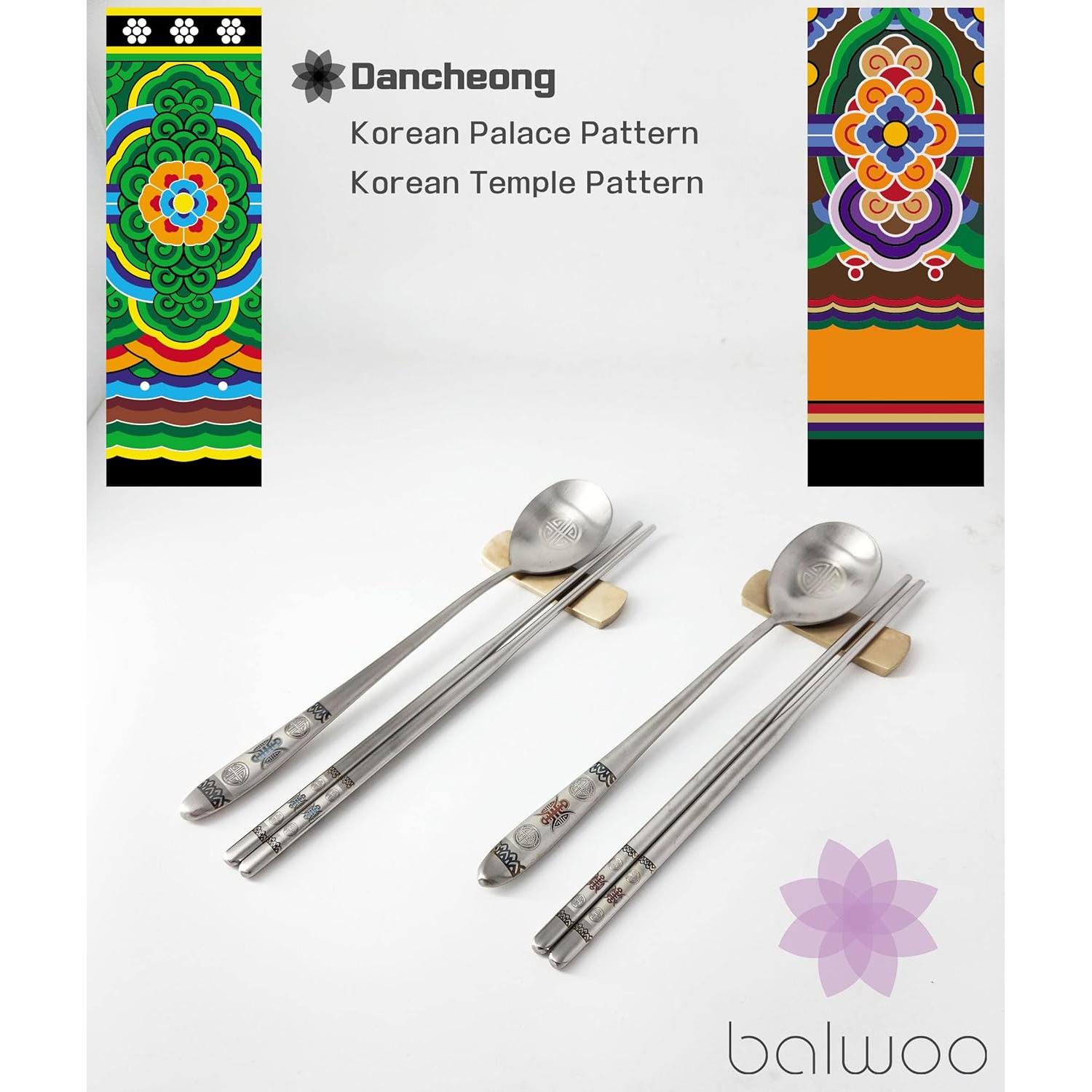 Juego de Cuchara y Palillos BALWOO Azul Acero Inoxidable 304