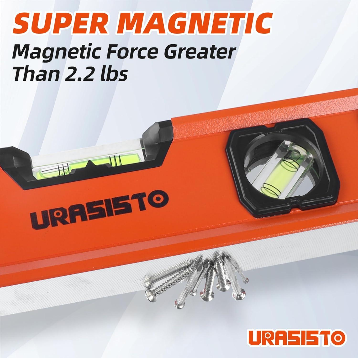 Juego de Niveles URASISTO 5 Piezas Aluminio 25.4 a 121.9 cm