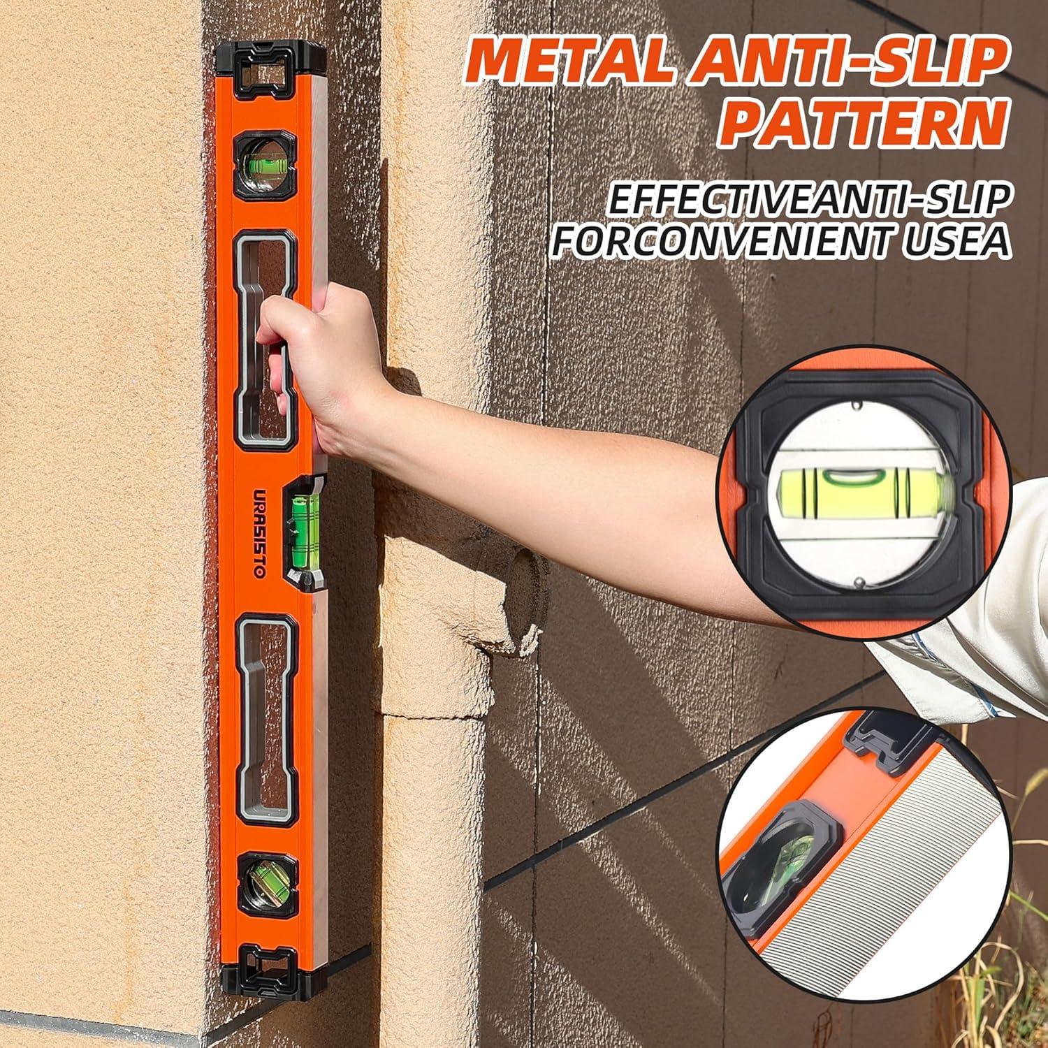 Juego de Niveles URASISTO 5 Piezas Aluminio 25.4 a 121.9 cm