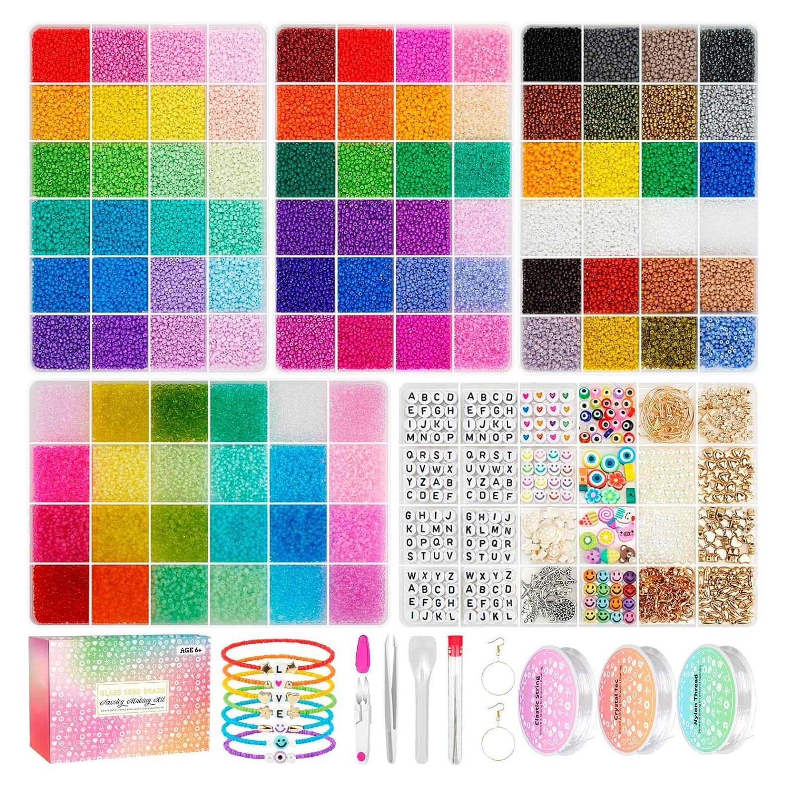 Kit de Joyería Sistenia 60000 Perlas de Vidrio 2mm 96 Colores