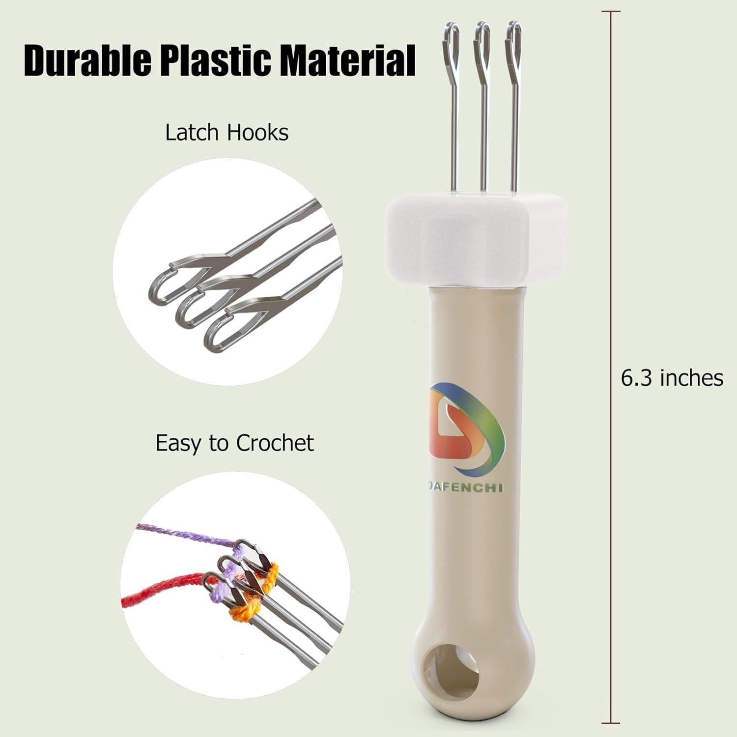 Herramienta de Tejer Multifuncional DAFENCHI 3 Ganchos Beige