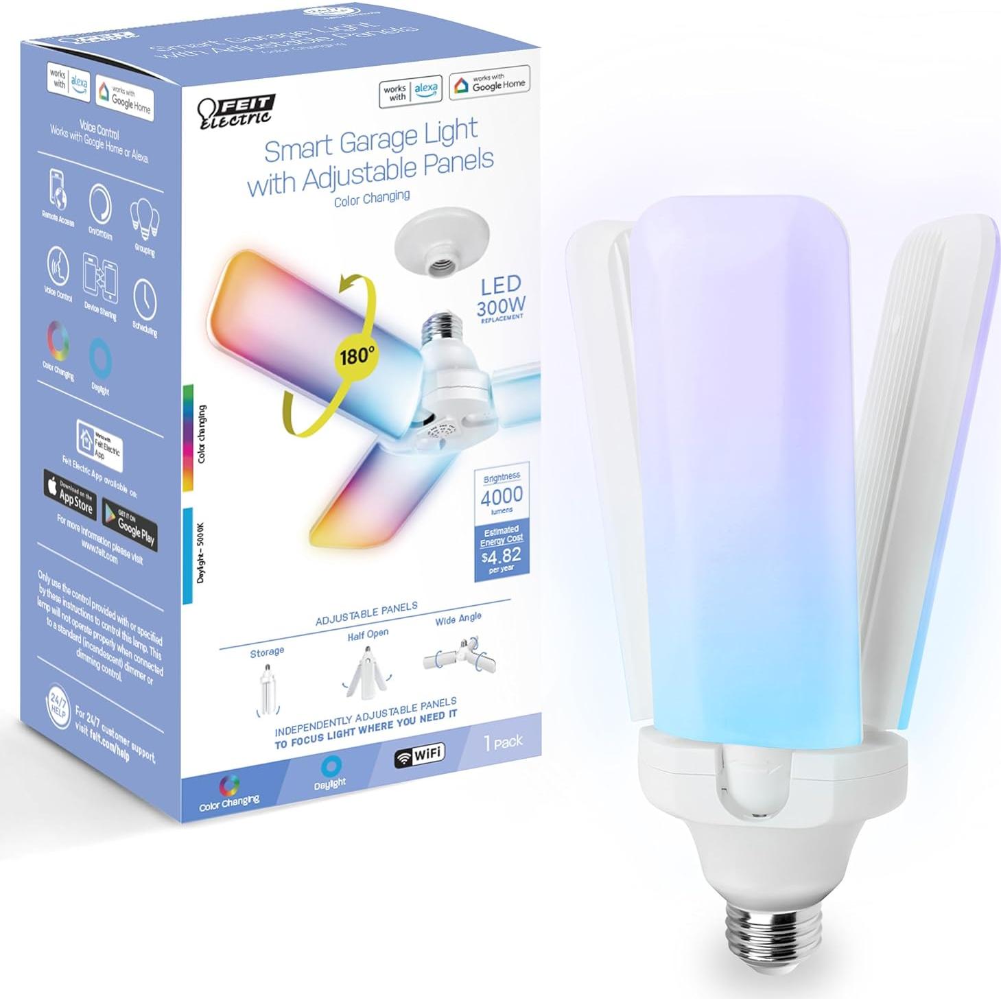 Luz de Garaje LED Feit Electric 3 Paneles RGBW 4000 Lúmenes