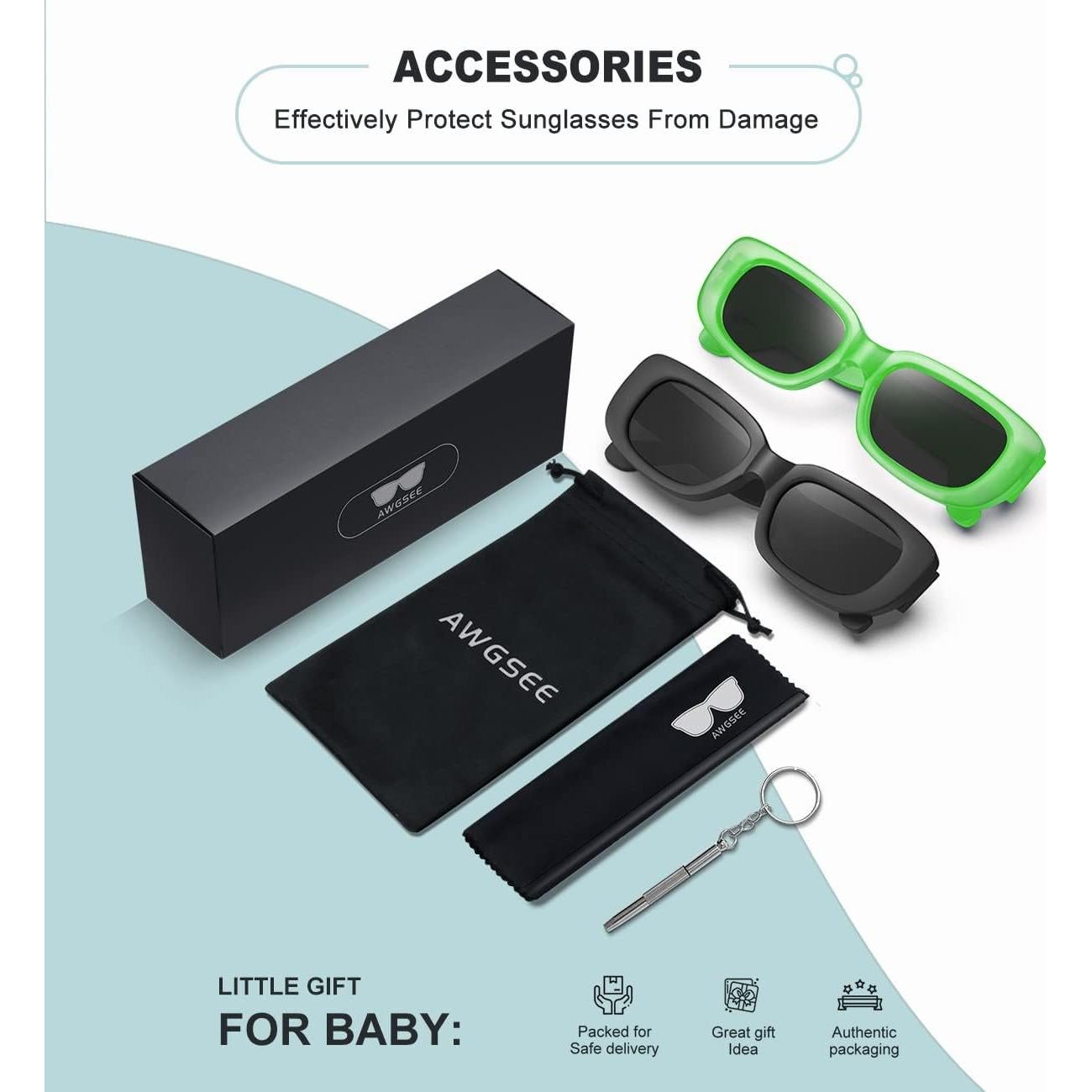 Gafas de sol retro UV para niños AWGSEE, paquete de 2