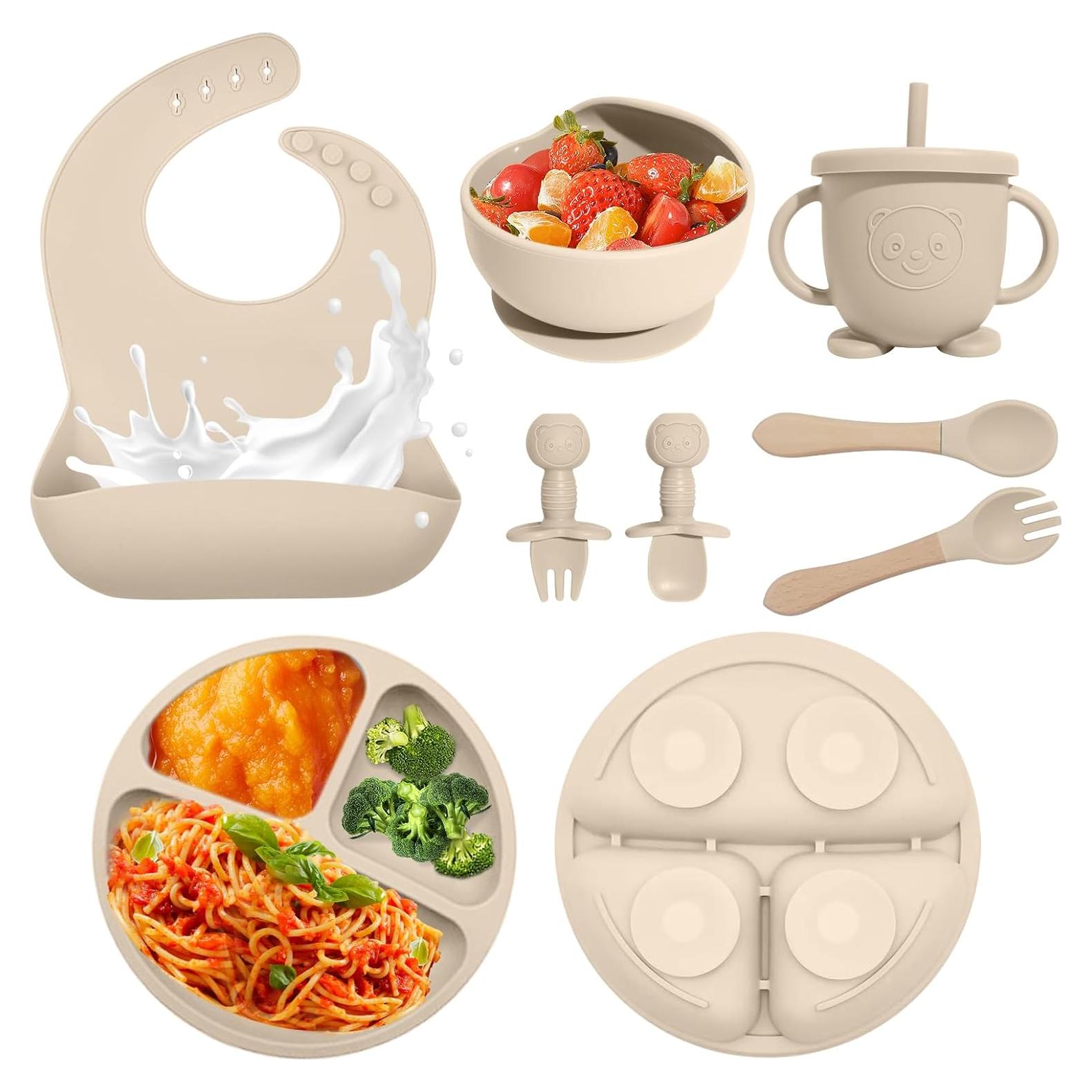 Set de Alimentación para Bebés Catvegue 8 Piezas Silicona BPA Free