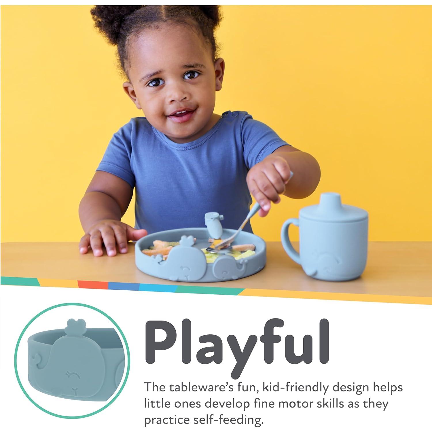 Tazón Redondo de Silicona Nuby Ballena Azul 6+ Meses