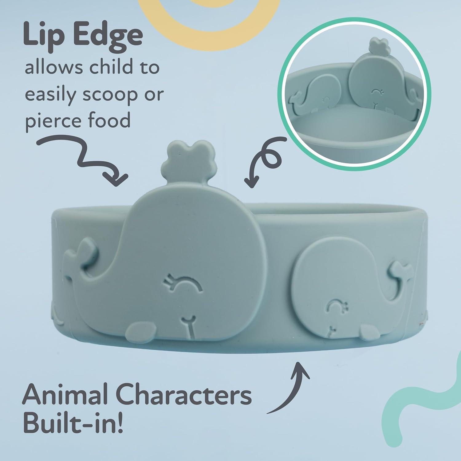 Tazón Redondo de Silicona Nuby Ballena Azul 6+ Meses