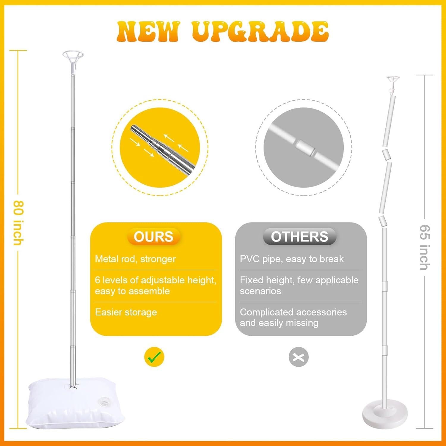 Kit de Columna de Globos y Bomba Eléctrica IDAODAN 165 cm