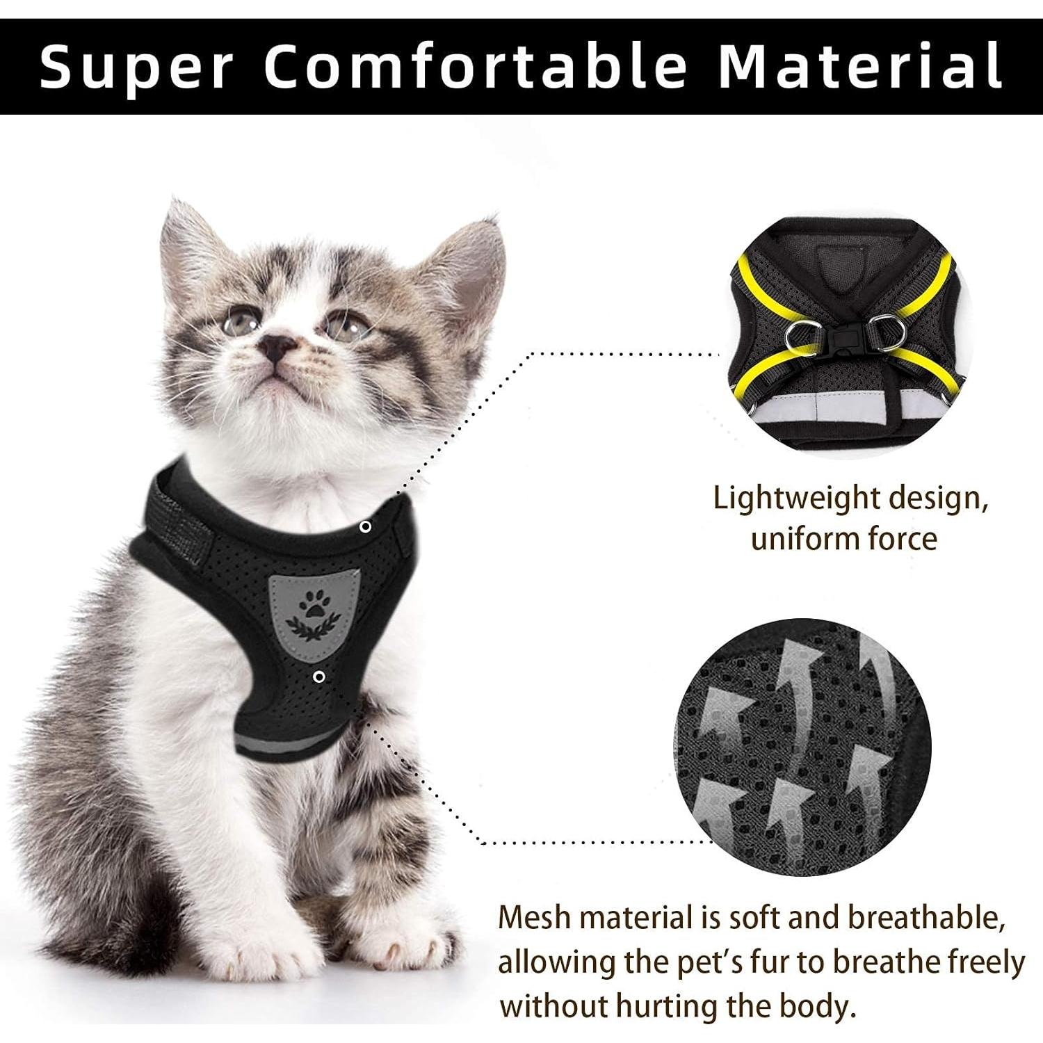 Arnés Chaleco Ajustable para Gato y Perro NCMAMA Negro XS