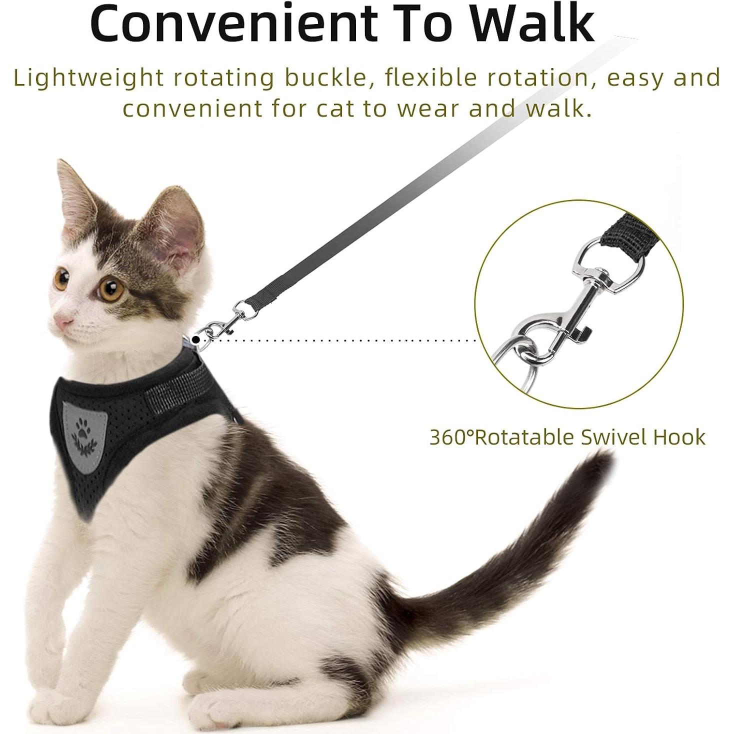 Arnés Chaleco Ajustable para Gato y Perro NCMAMA Negro XS