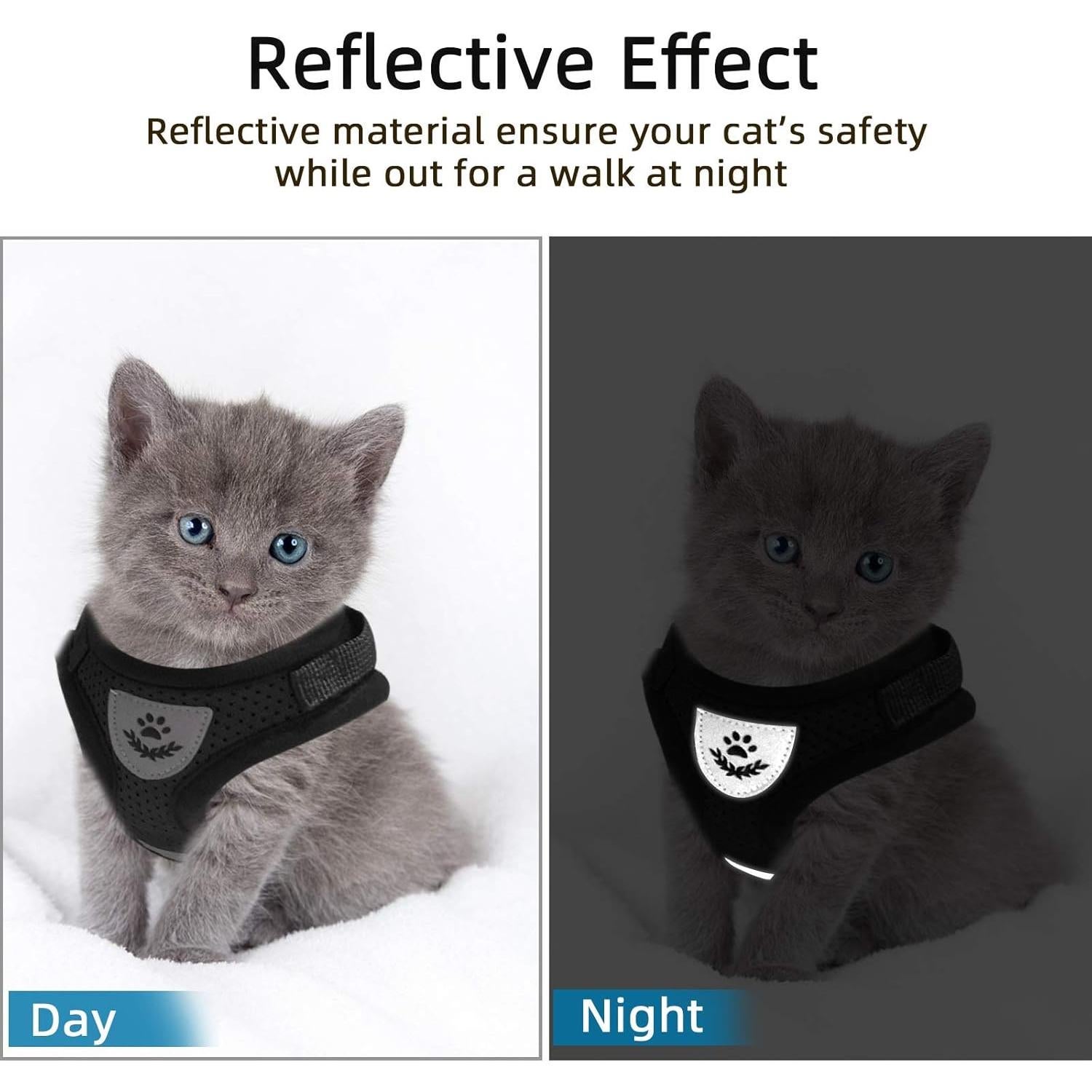 Arnés Chaleco Ajustable para Gato y Perro NCMAMA Negro XS