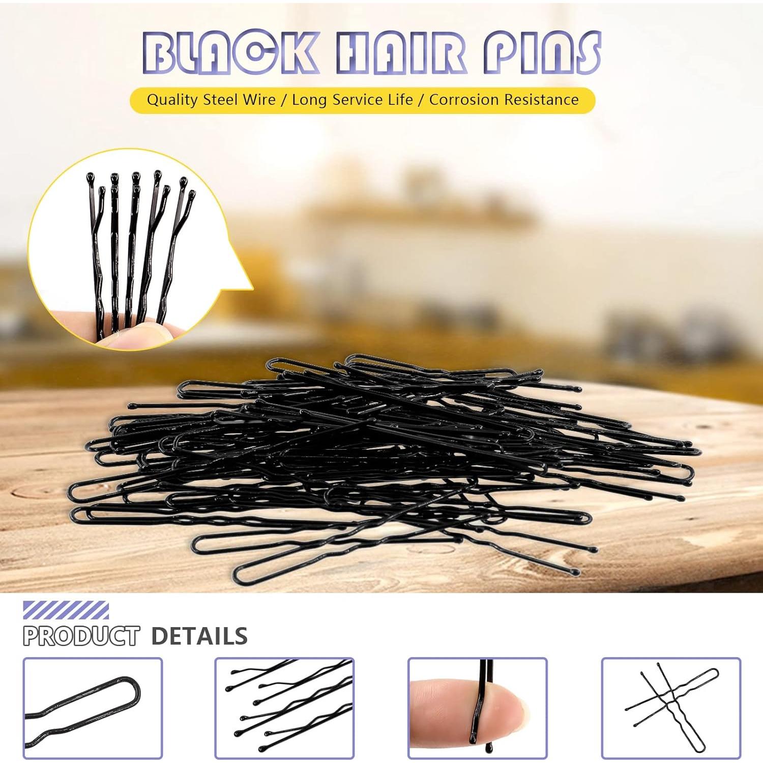 Kit de Pinzas de Pelo Negras Swpeet 380 Piezas con Bandas
