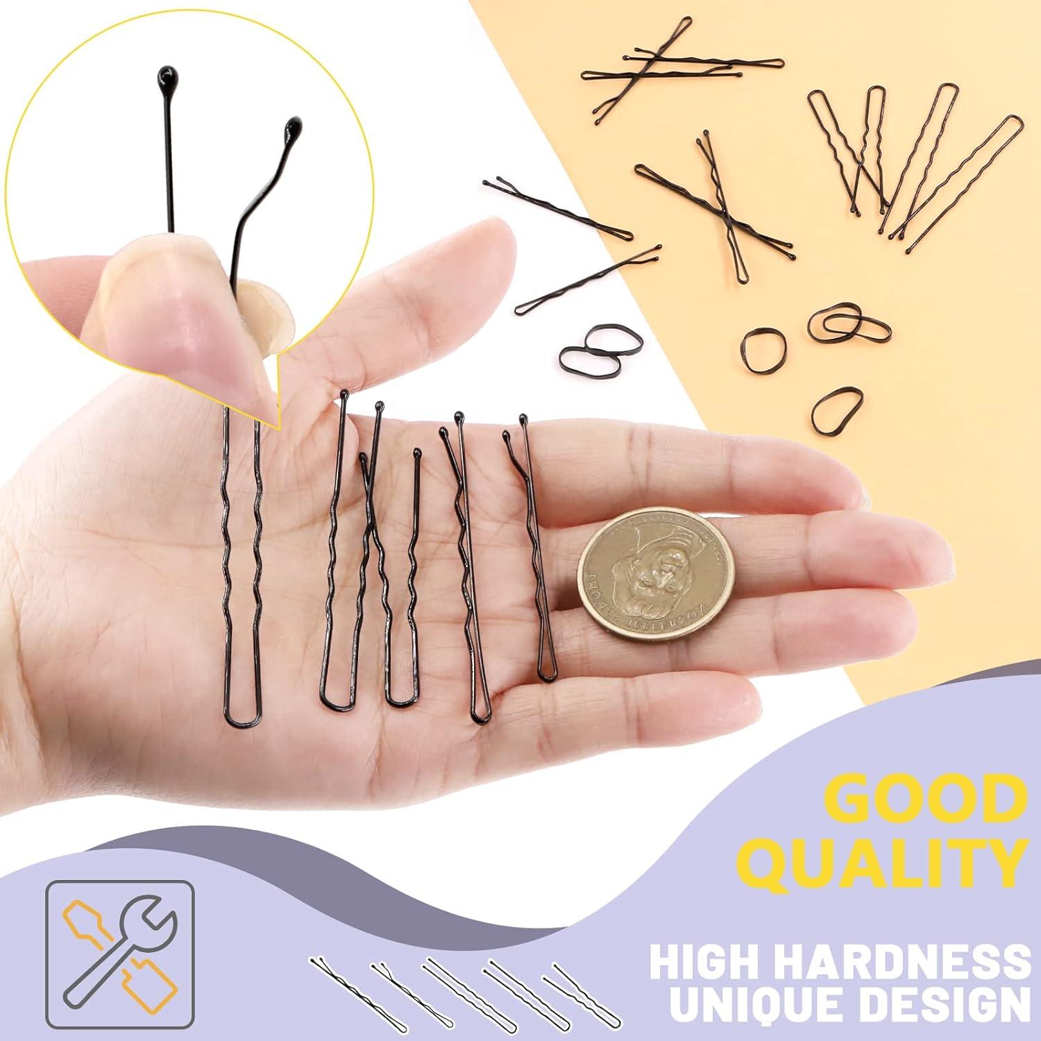 Kit de Pinzas de Pelo Negras Swpeet 380 Piezas con Bandas