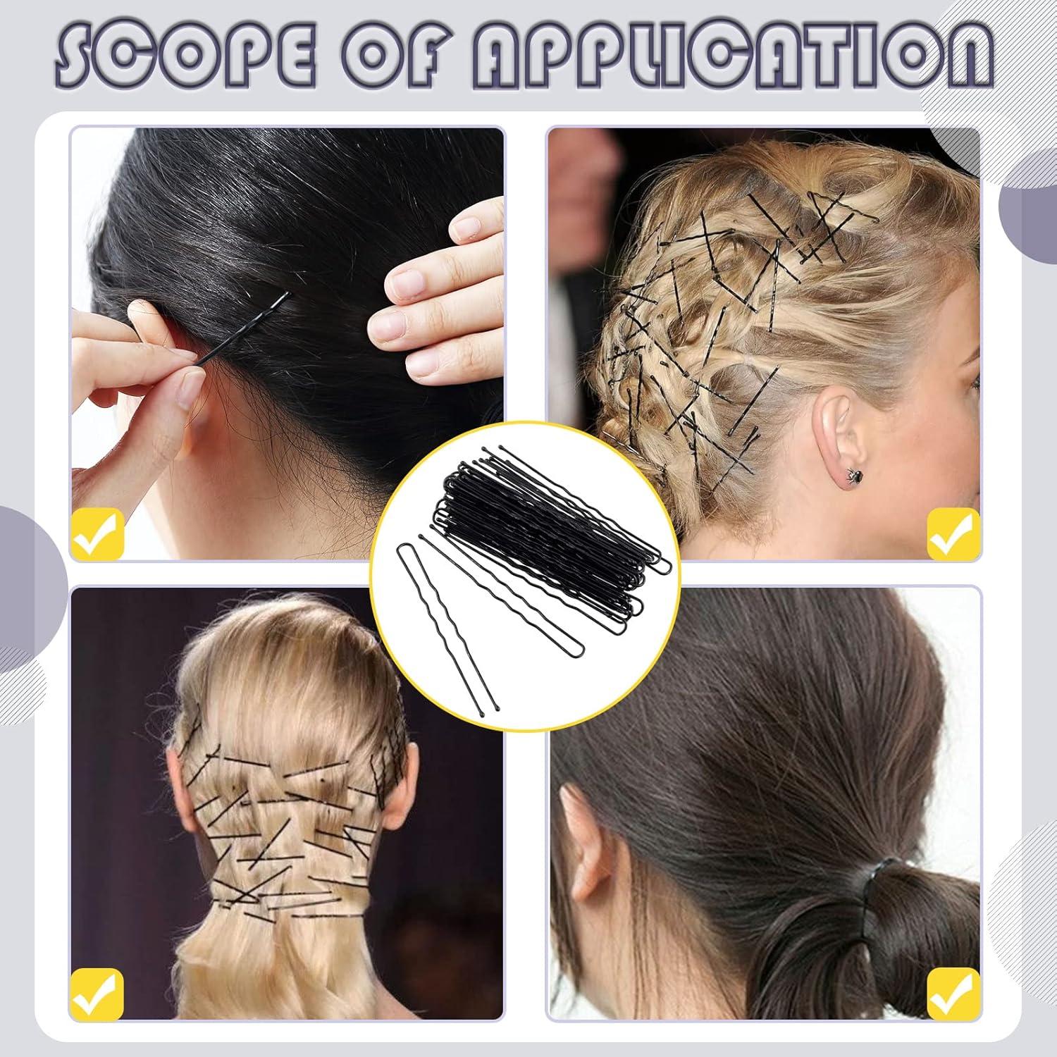 Kit de Pinzas de Pelo Negras Swpeet 380 Piezas con Bandas