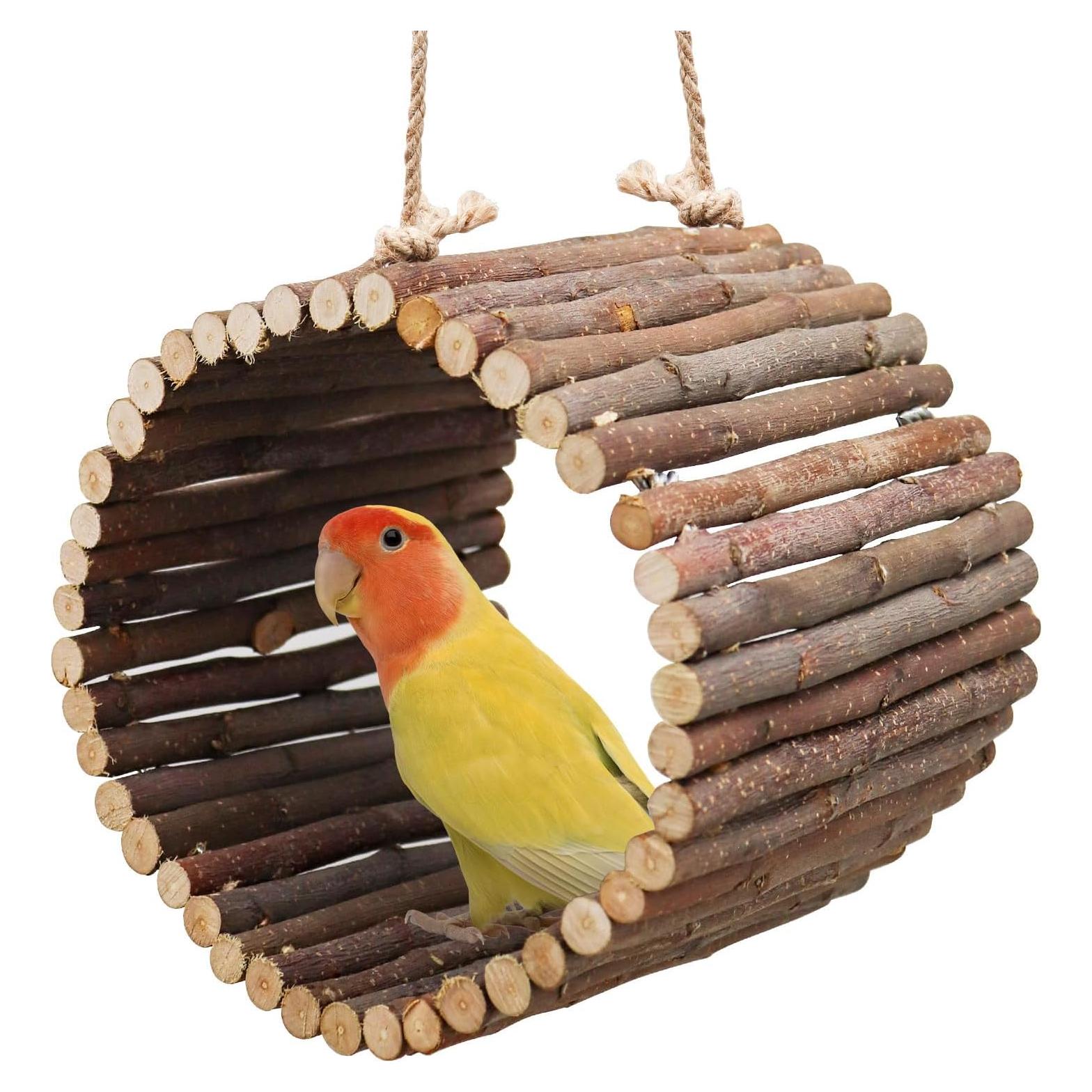 Columpio para pájaros Oooct de madera de manzana 16.5 cm