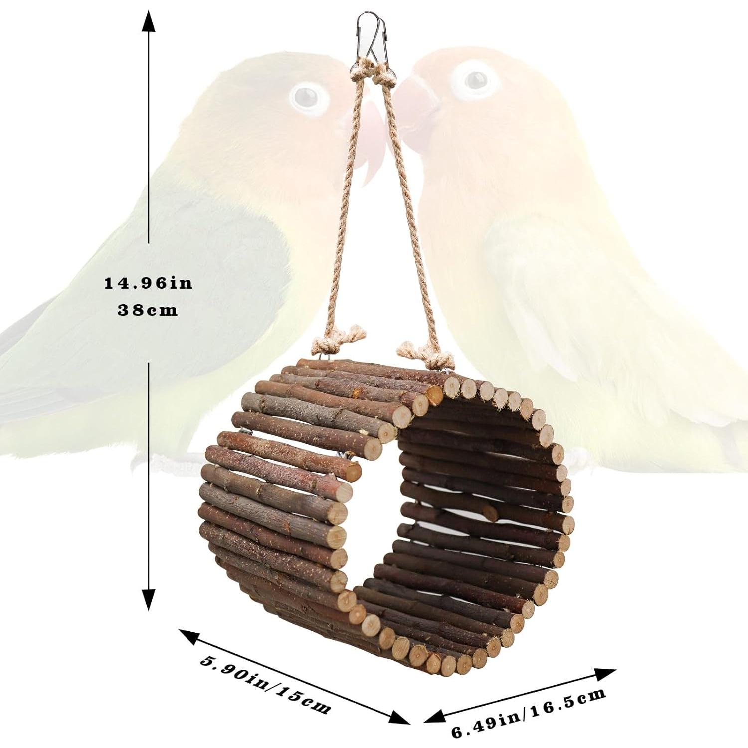 Columpio para pájaros Oooct de madera de manzana 16.5 cm