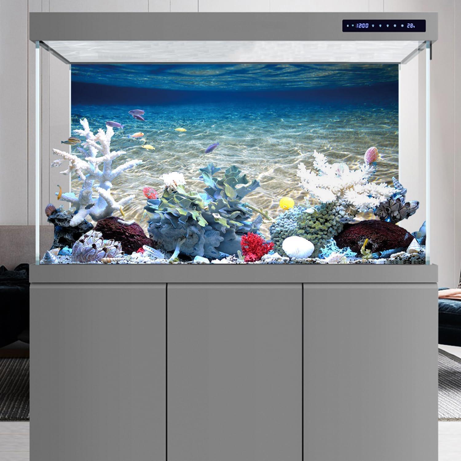 Fondo de Acuario 61x30 cm Vinilo AWERT Tema Océano